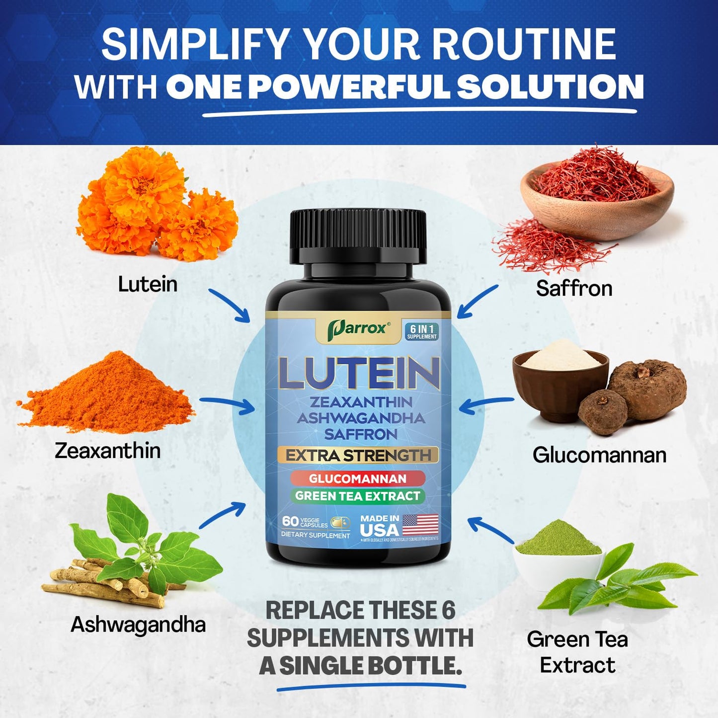 Parrox Lutein Supplement Capsule 60 Count