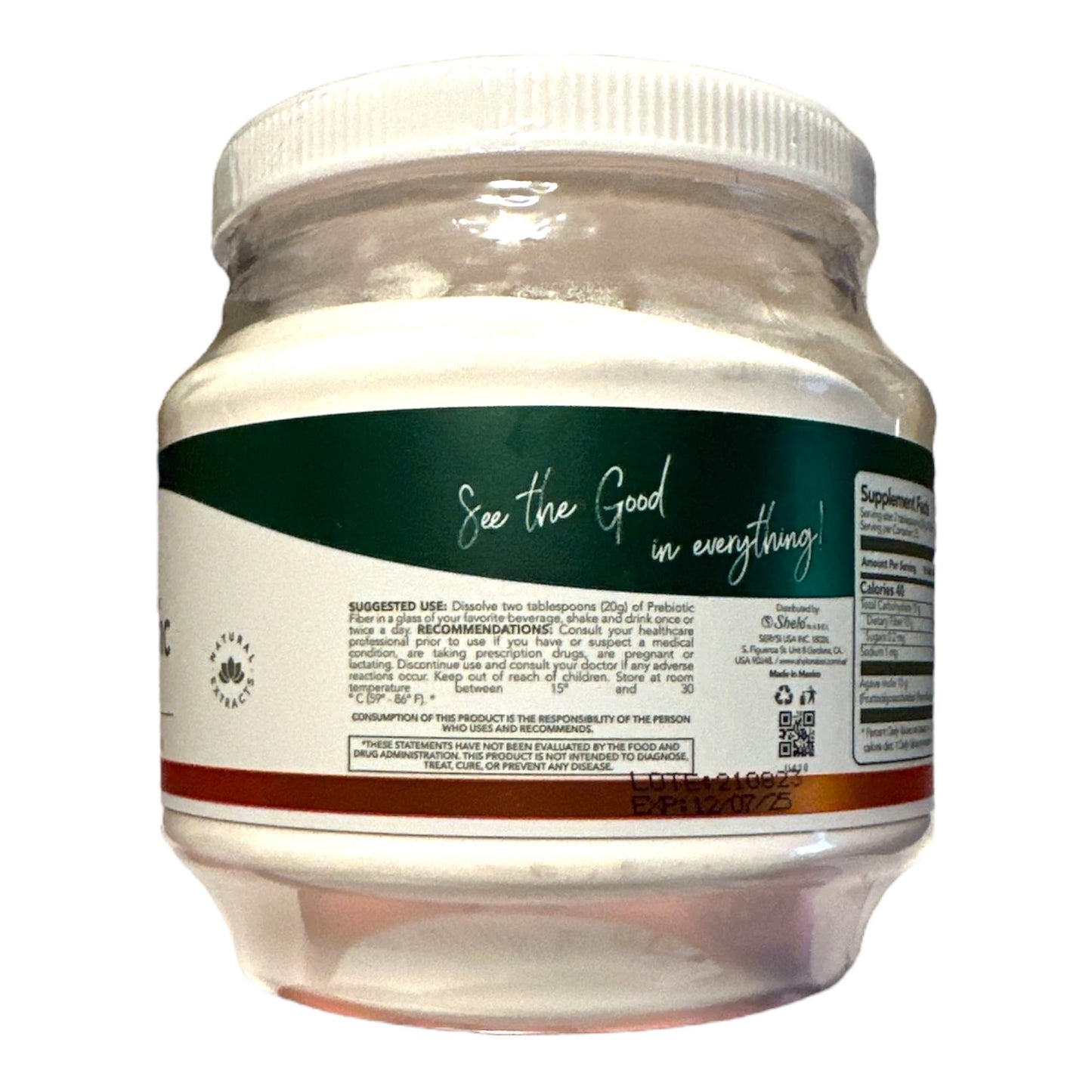Sheló NABEL Prebiotic Fiber Blue Agave Inulin Powdered Premix 17.63 oz