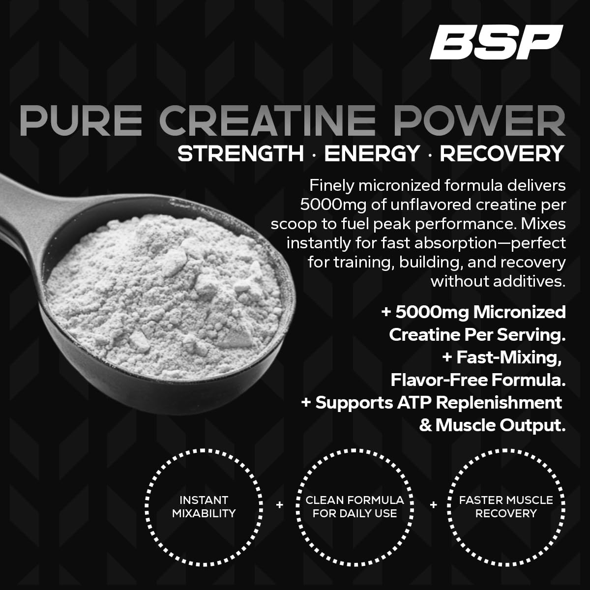Benavidez Sports Performance Micronized Creatine Monohydrate Powder, 12.35 Ounce, 100 Servings