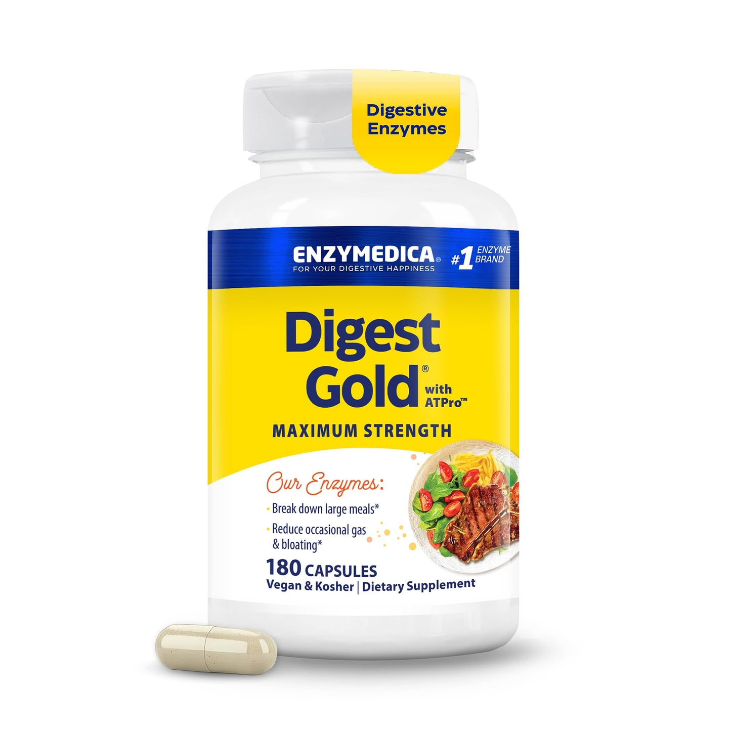 Enzymedica Digest Gold Digestive Enzyme Capsule, 180 Count