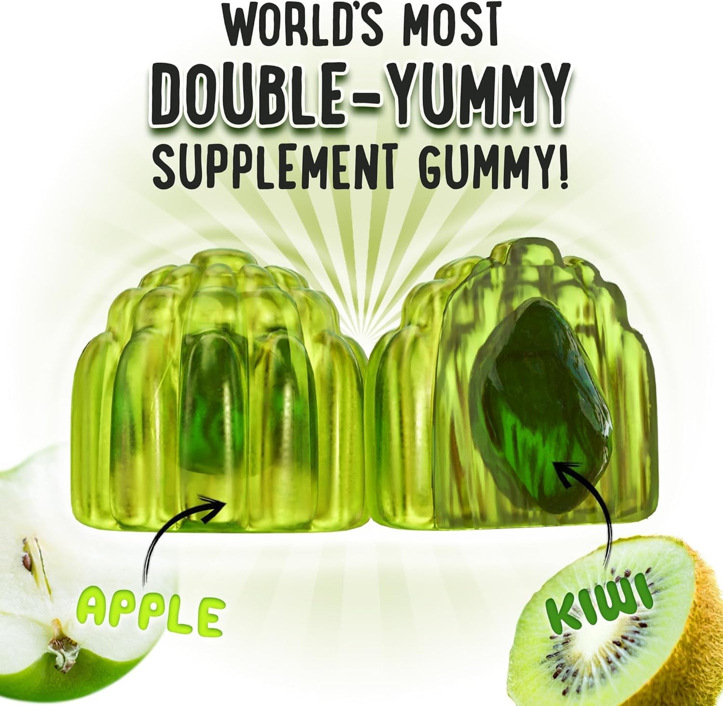 OH MY CHEWY Magnesium + D3K2 Gummies Bundle – 2 Bottles (60 Each) – Strawberry Banana & Apple Kiwi, 120 Gummies
