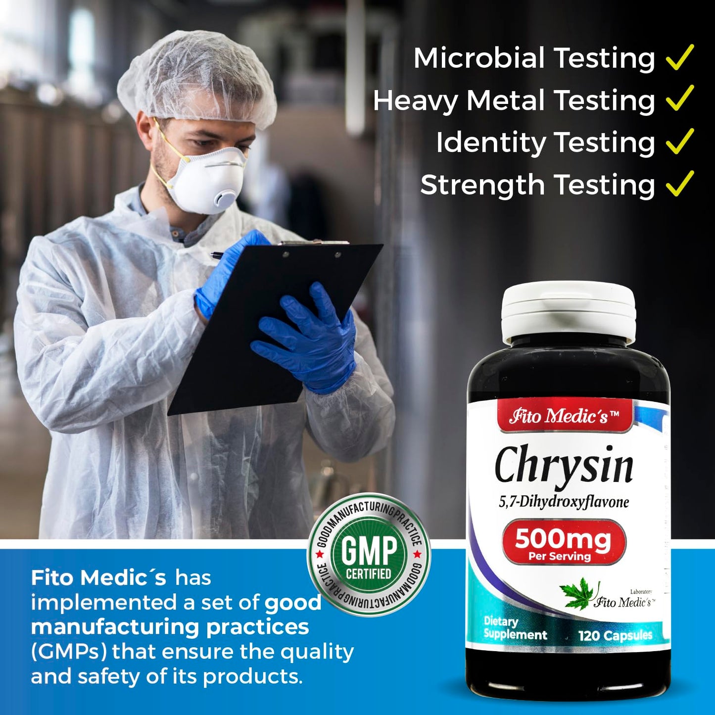 FITO MEDIC'S Lab Chrysin with Passion Flower Supplement Capsule, 1 Count