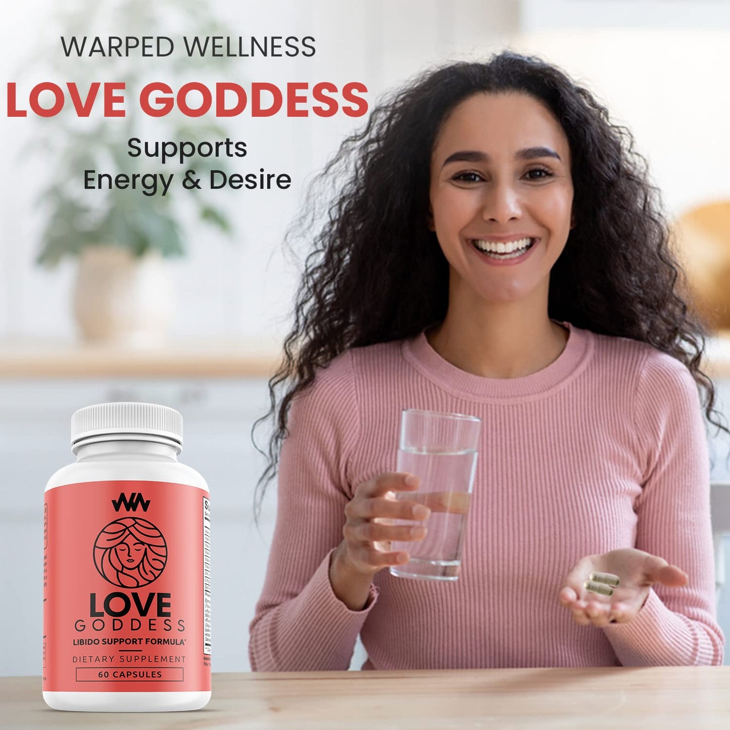 Warped Wellness Love Goddess Miura Puama for Female Specific Arousal Capsules 60 Count