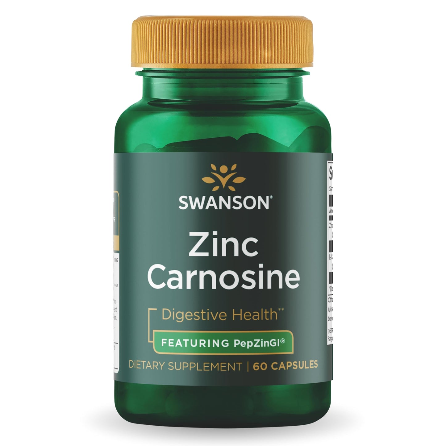Swanson Ultra Zinc Carnosine (PepZinGI) Gastric Health Supplement, 60 Capsules