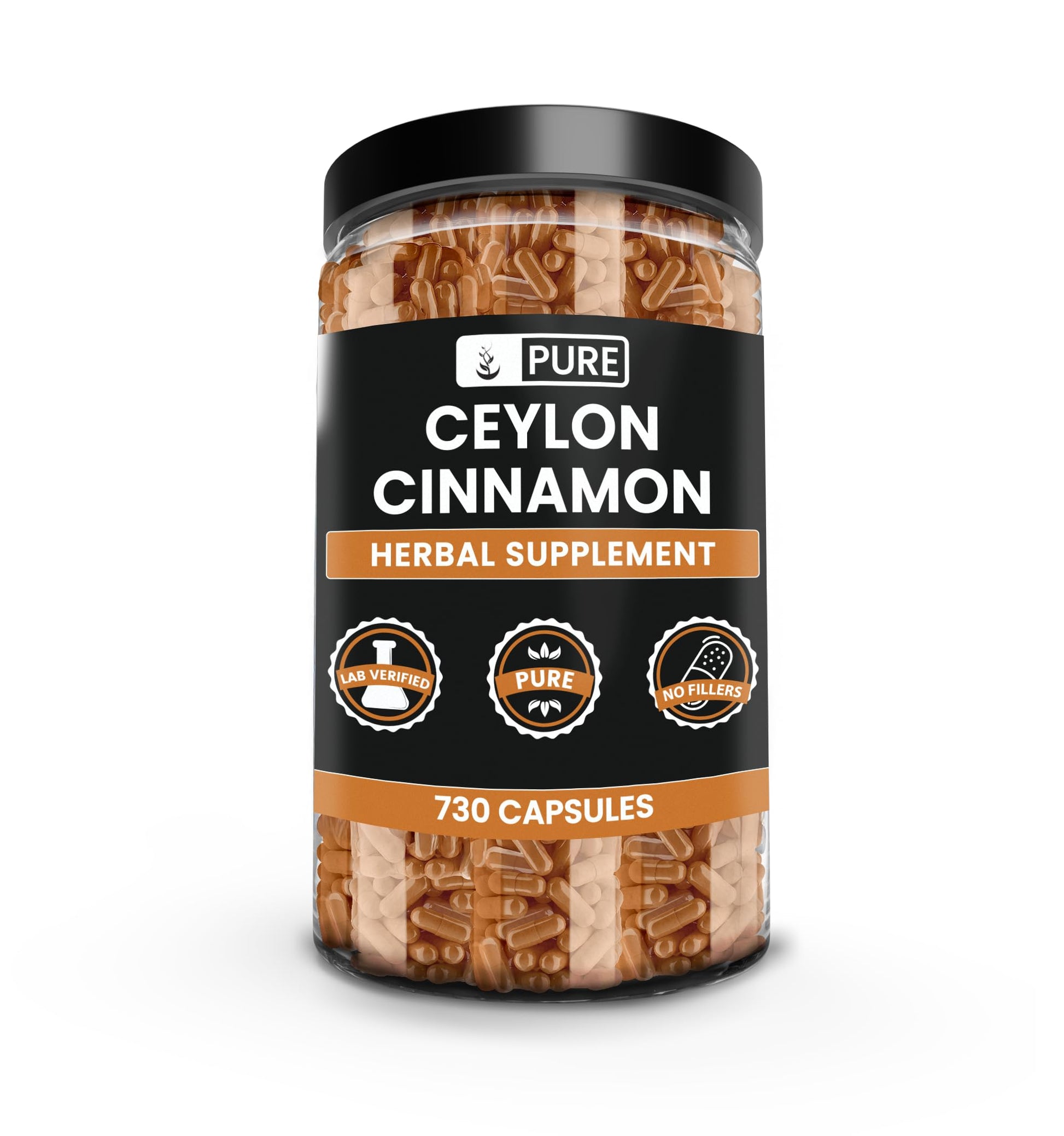 PURE ORIGINAL INGREDIENTS Ceylon Cinnamon Capsules 730