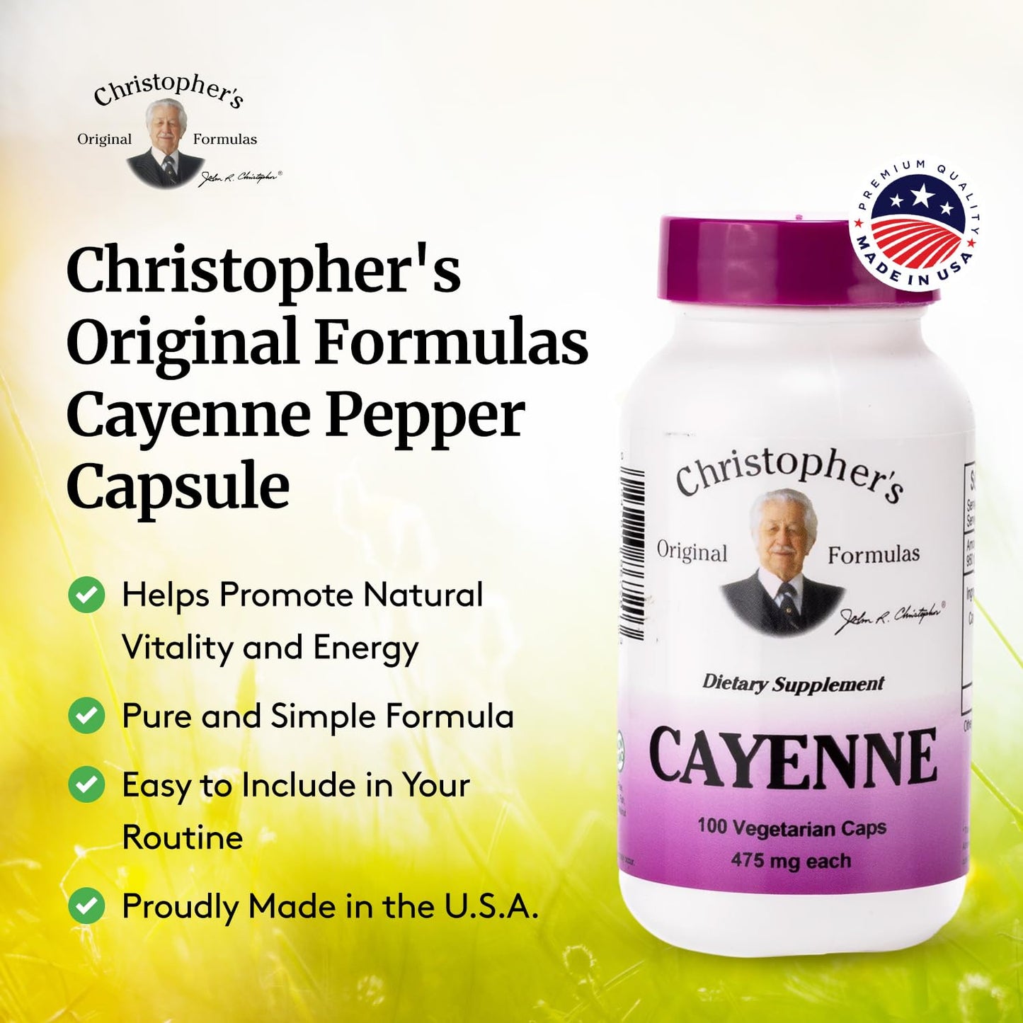 Christopher's Original Formulas Cayenne Capsules, 100 Capsules