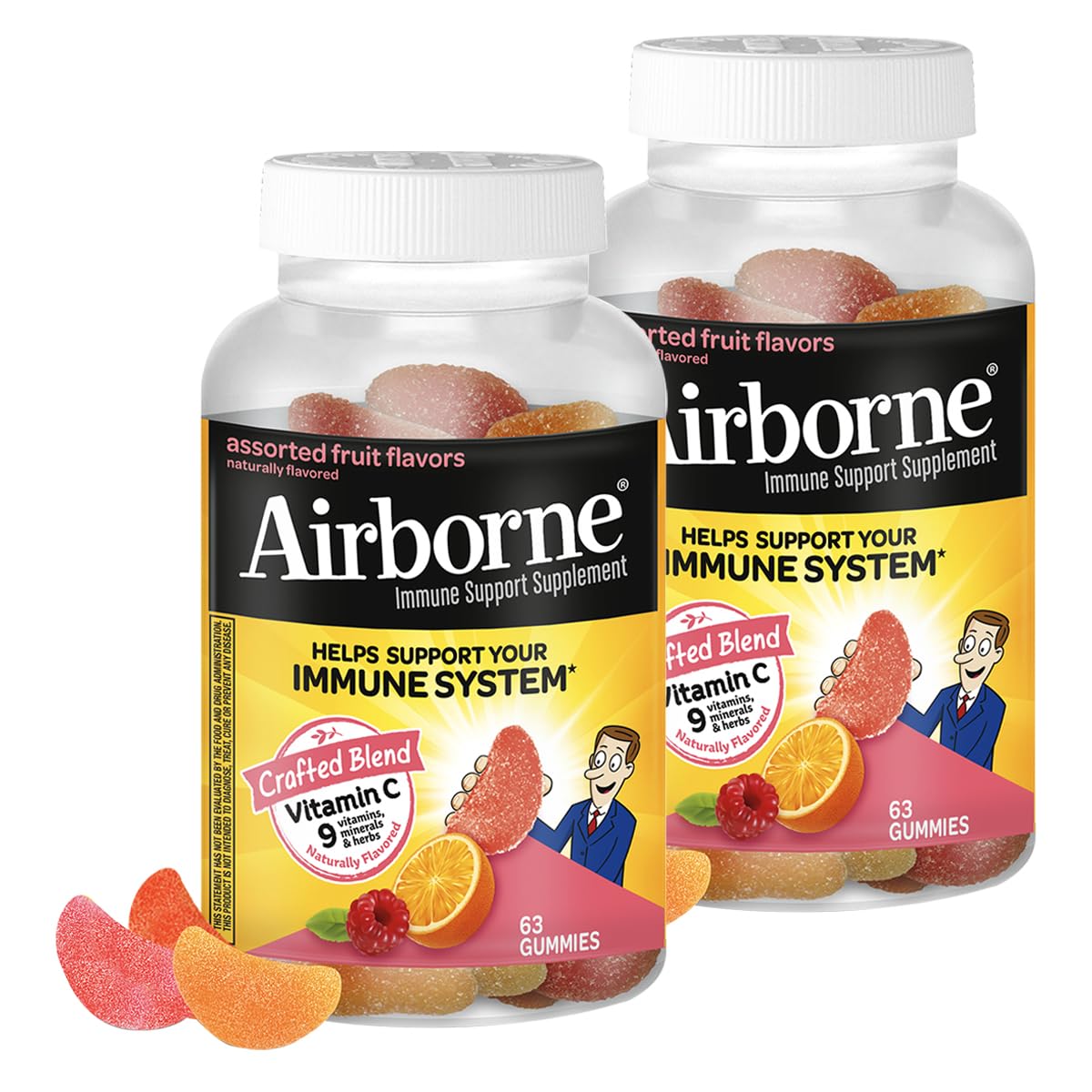 Airborne 750mg Vitamin C Gummies for Adults, 126 Count