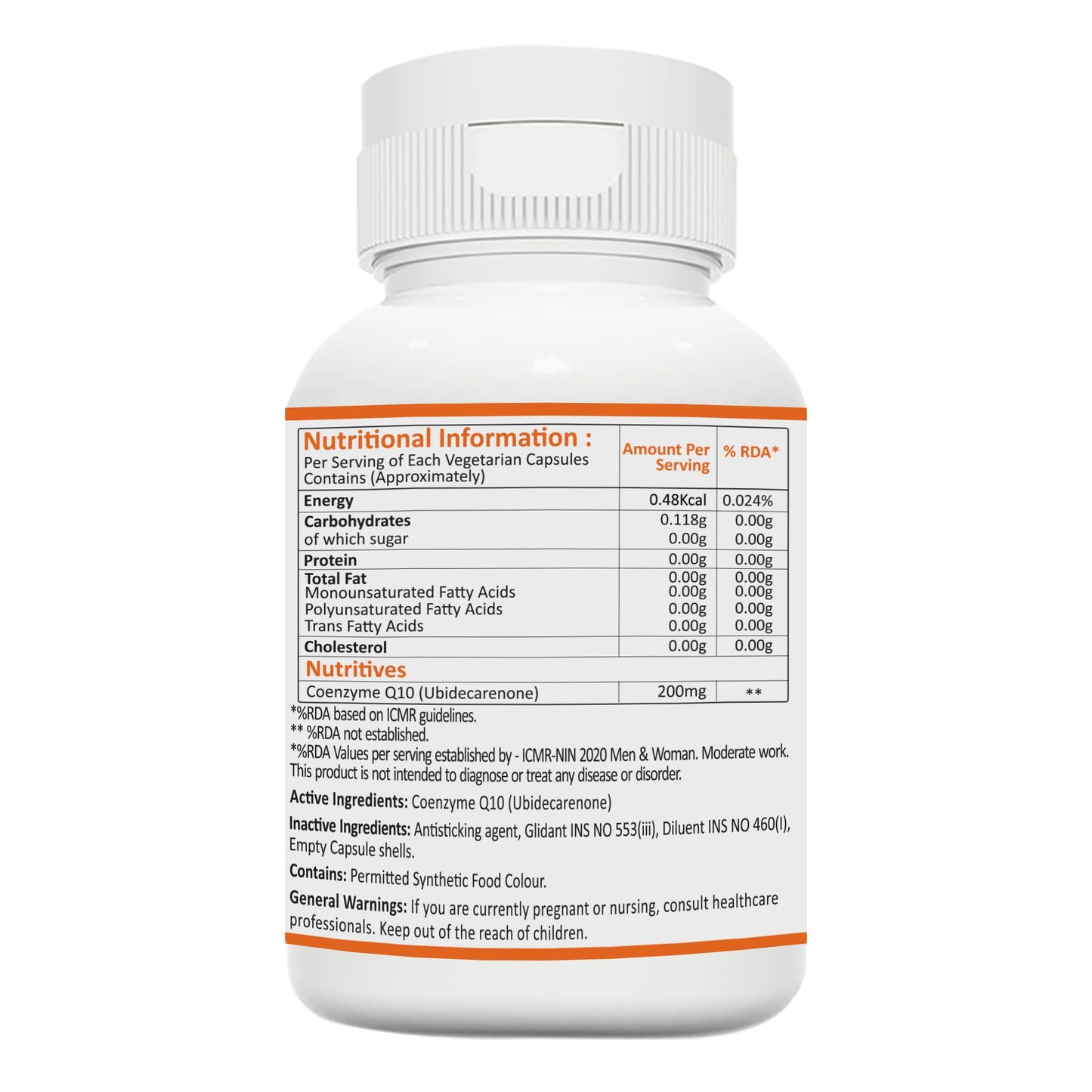 Activin Coenzyme Q10 200mg Supplement, Energy and Heart Support, 60 Capsules
