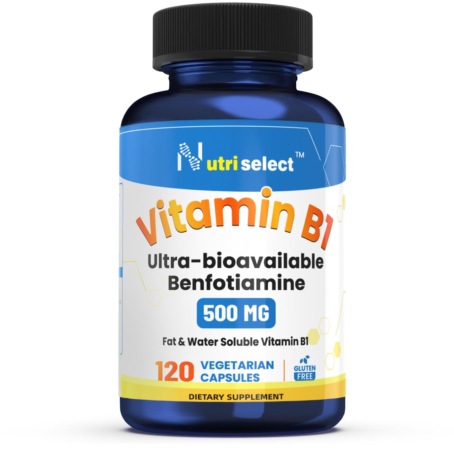 Nutriselect Vitamin B1 Benfotiamine 500mg per Serving, 120 Capsules