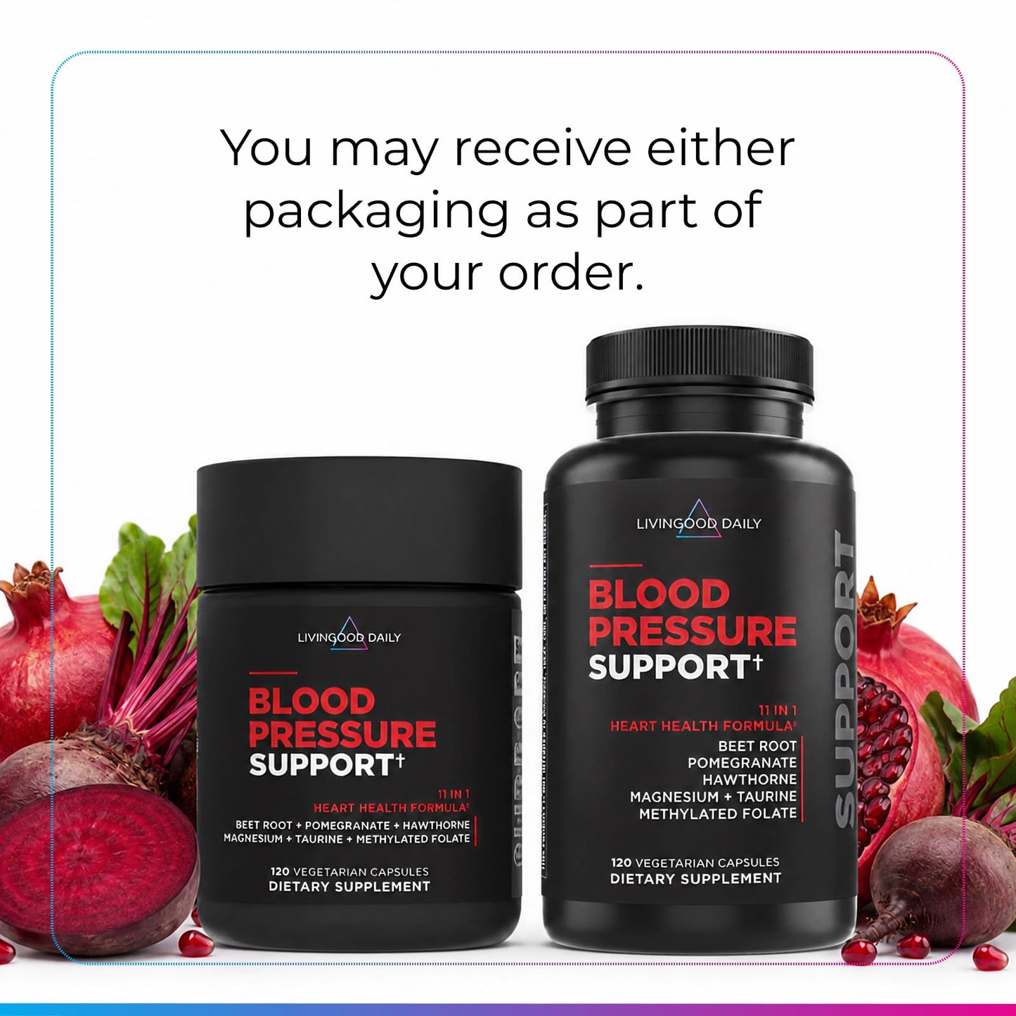 Livingood Daily 11-in-1 Blood Pressure Supplement Capsule, 120 Capsules