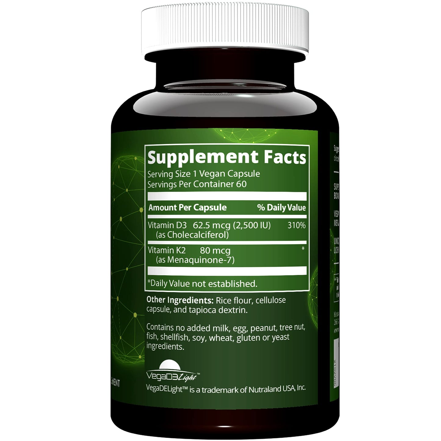 MRM Vegan Vitamin D3 & K2 Capsules, 60 Count
