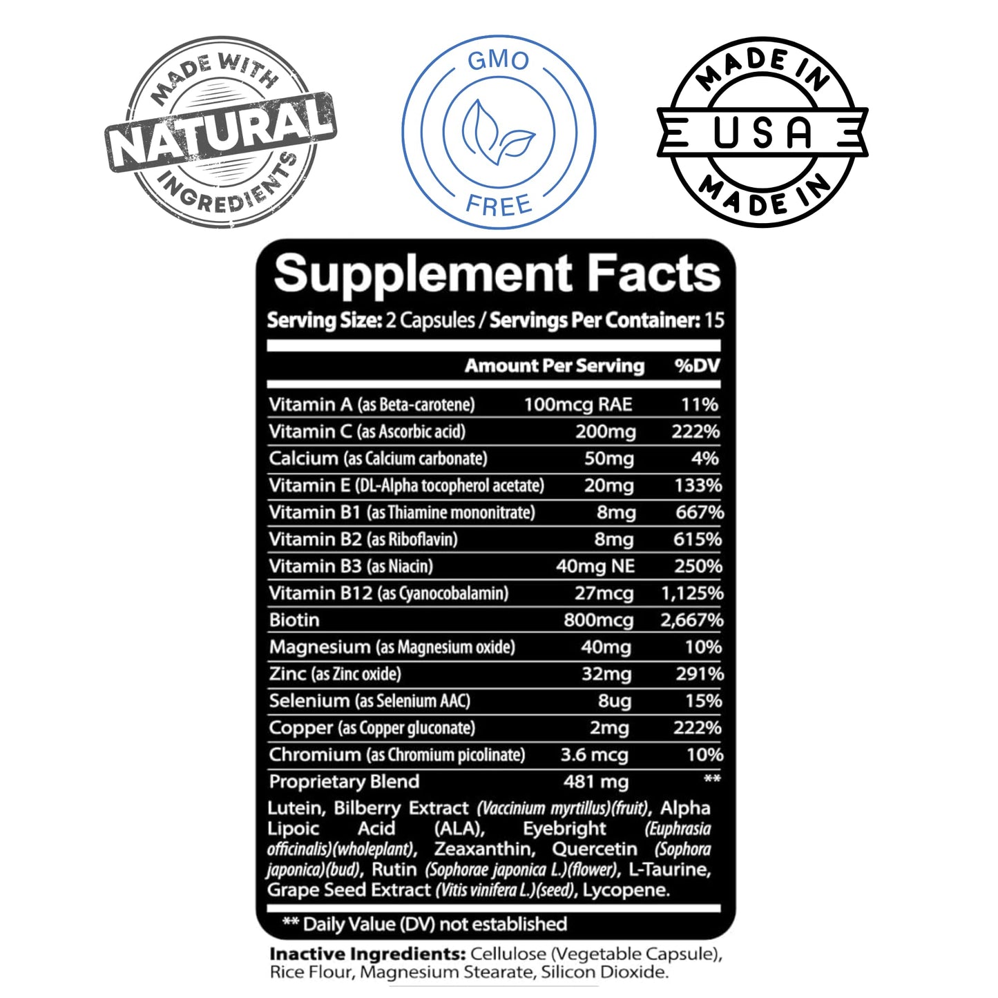 Kaya Naturals Eye Health Lutein and Zeaxanthin Capsules 60 Capsules