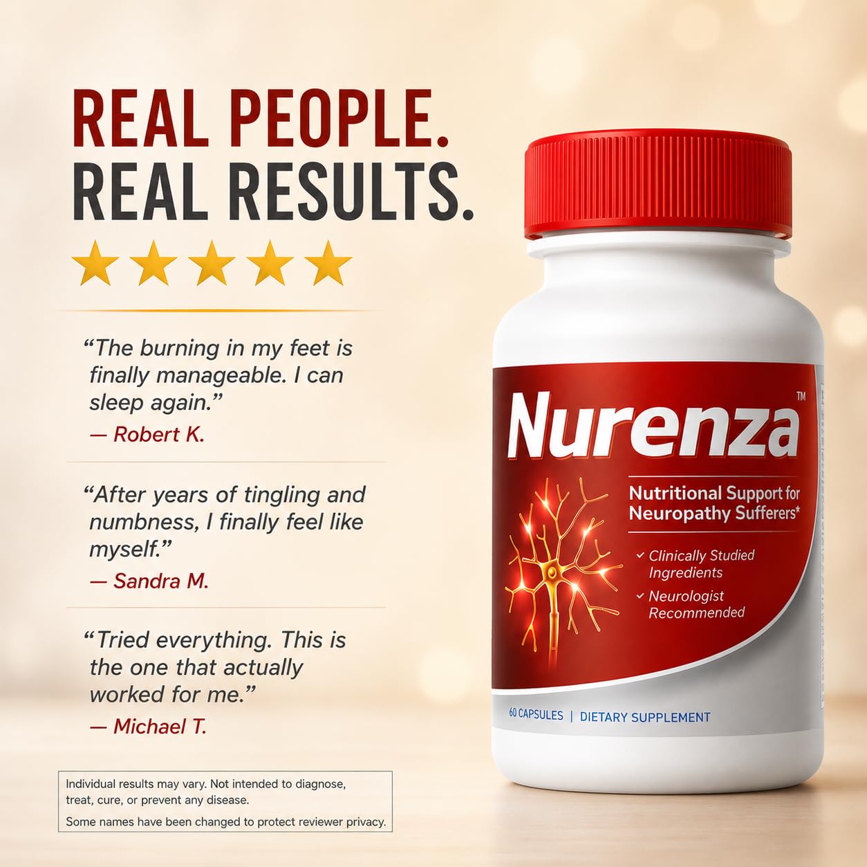 Vita Sciences Nurenza Neuropathy Support Supplements Softgels, 180 Count