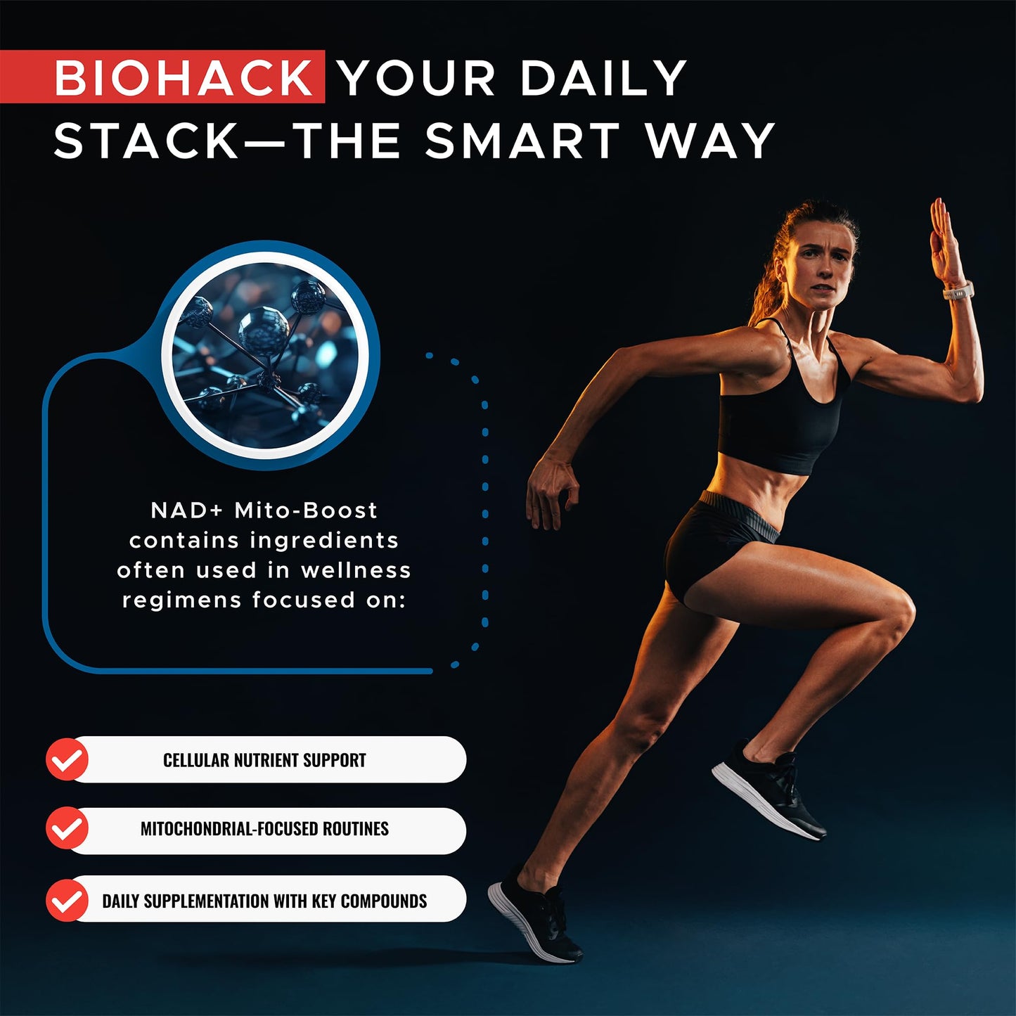 Da Vinci Medical NAD+ Mito Boost Supplement with PQQ & B12, Cellular Coenzyme Formula 1 Tablet