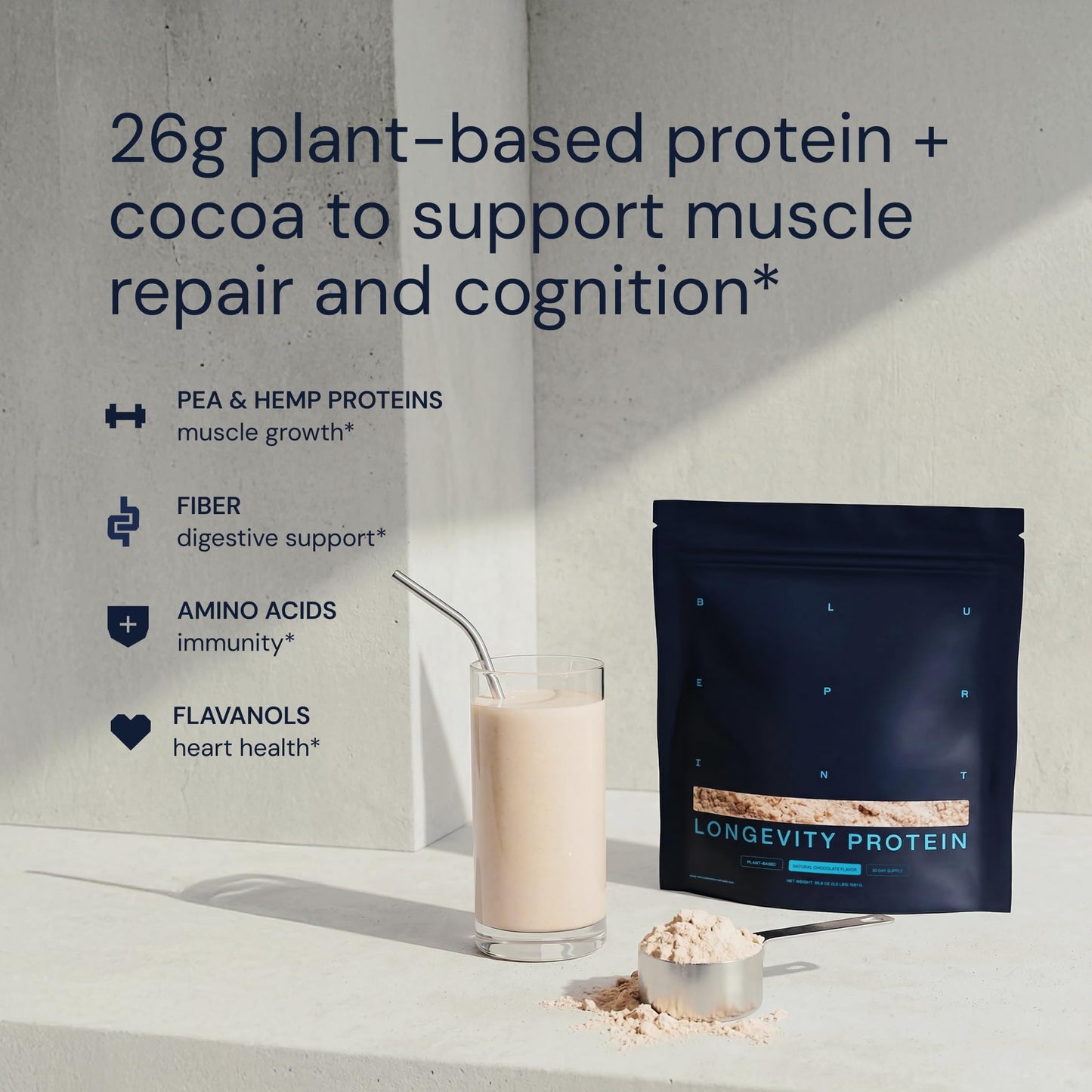 Blueprint Bryan Johnson Chocolate Protein Powder, 30 Servings