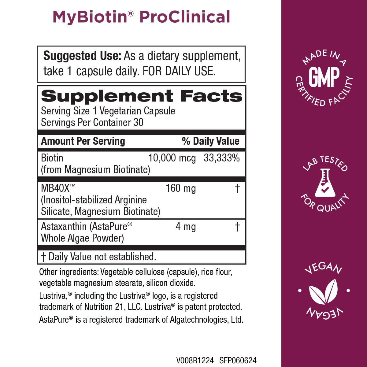 Purity Products MyBiotin ProClinical + B-12 Energy Melt 2 Capsules