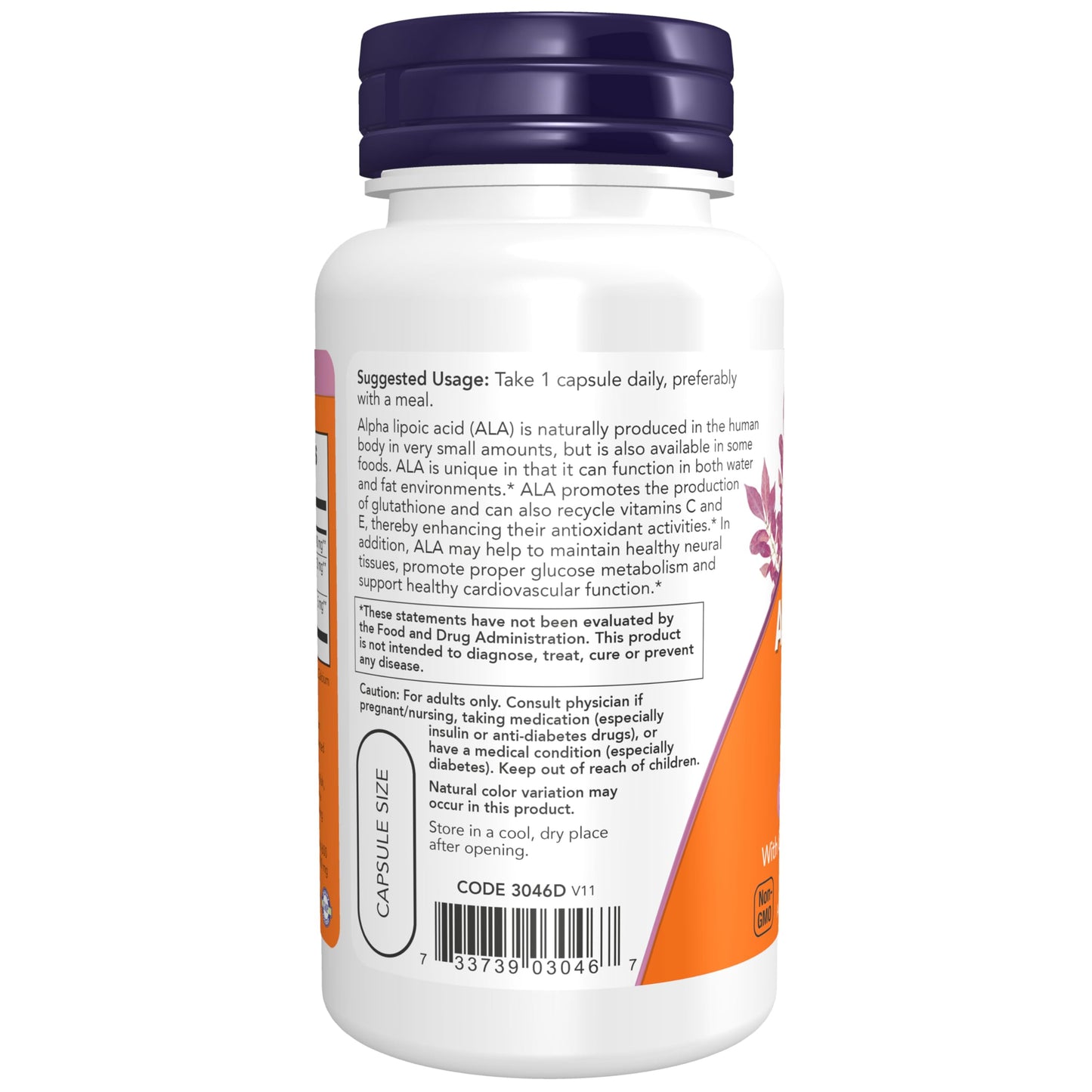 NOW Foods Alpha Lipoic Acid 600 mg with Grape Seed Extract & Bioperine Capsule, 60 Count