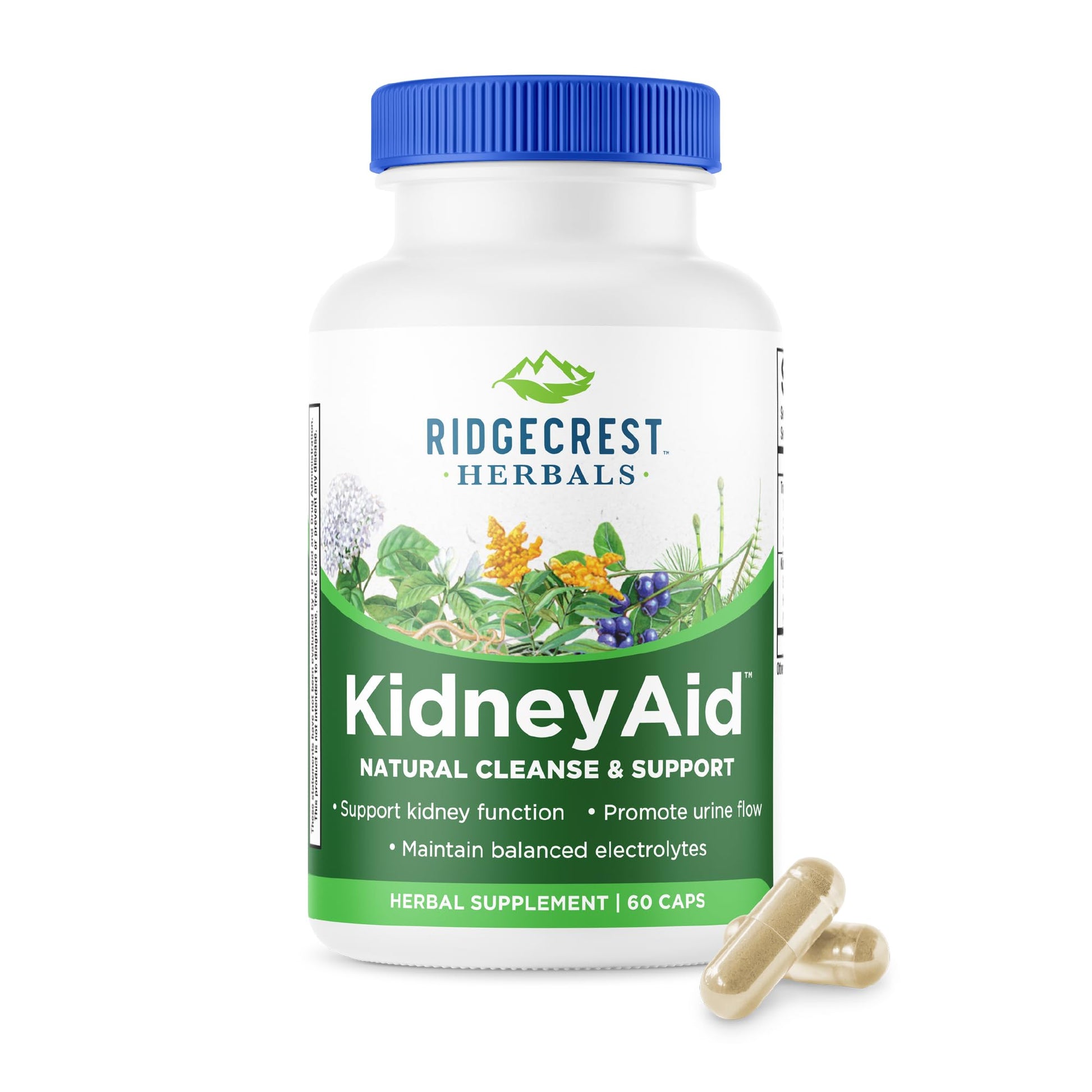 RidgeCrest Herbals KidneyAid Kidney and Urinary Tract Support 60 Capsules