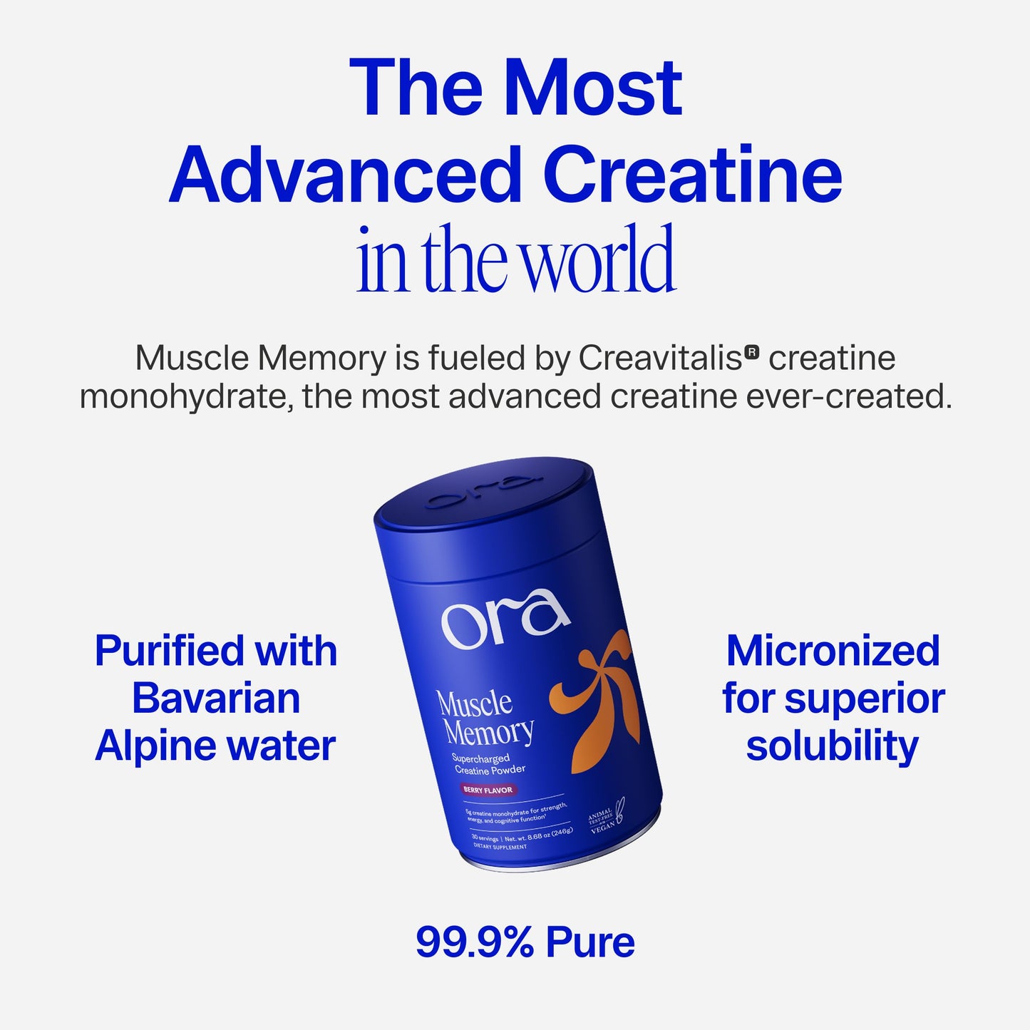 Ora Organic Creatine Monohydrate Powder, 8.68 Ounce