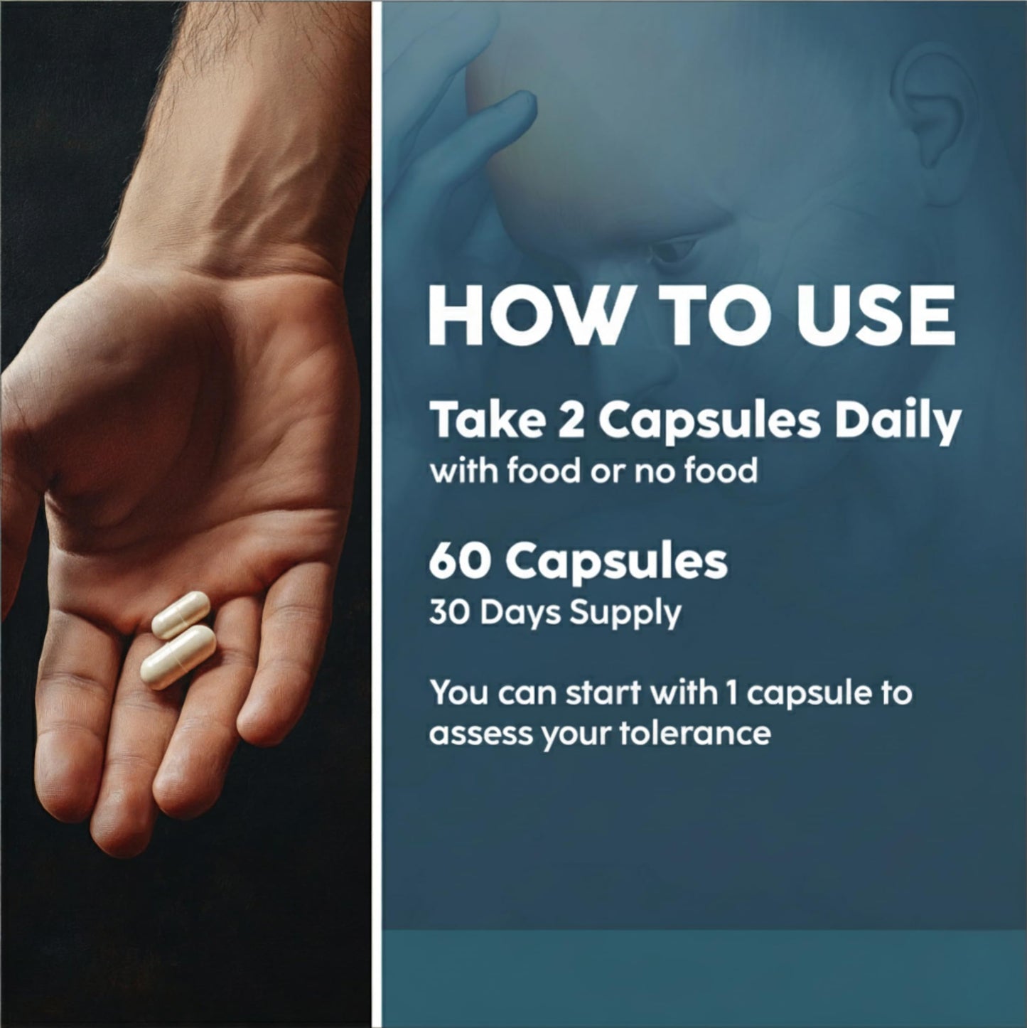 Reset+Rise Nootropic Brain Supplement with Lion’s Mane Mushroom, Cordyceps & Rhodiola Rosea Extract - Capsule, 60 Capsules