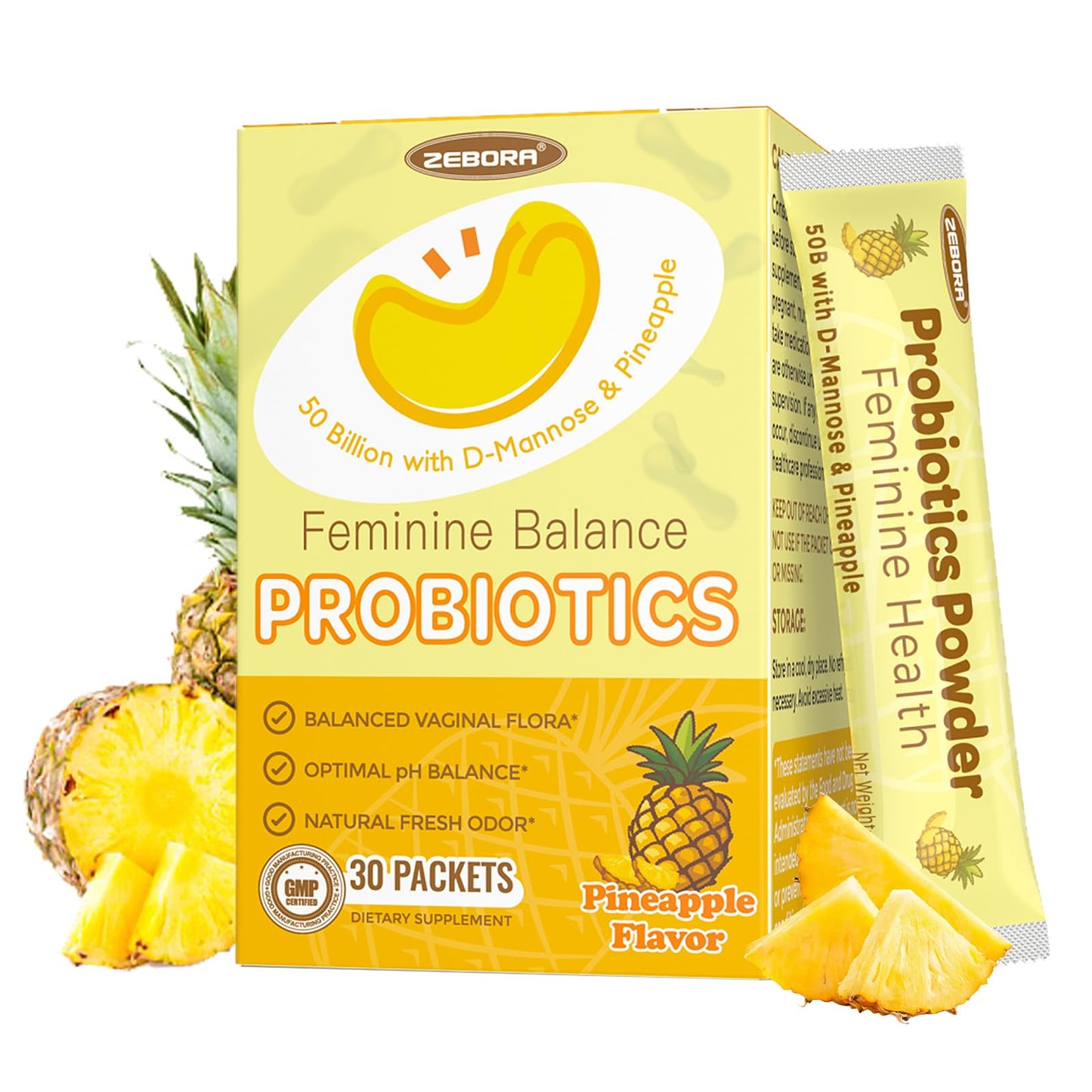 ZEBORA Probiotics for Women Vaginal Powder 30 Packets