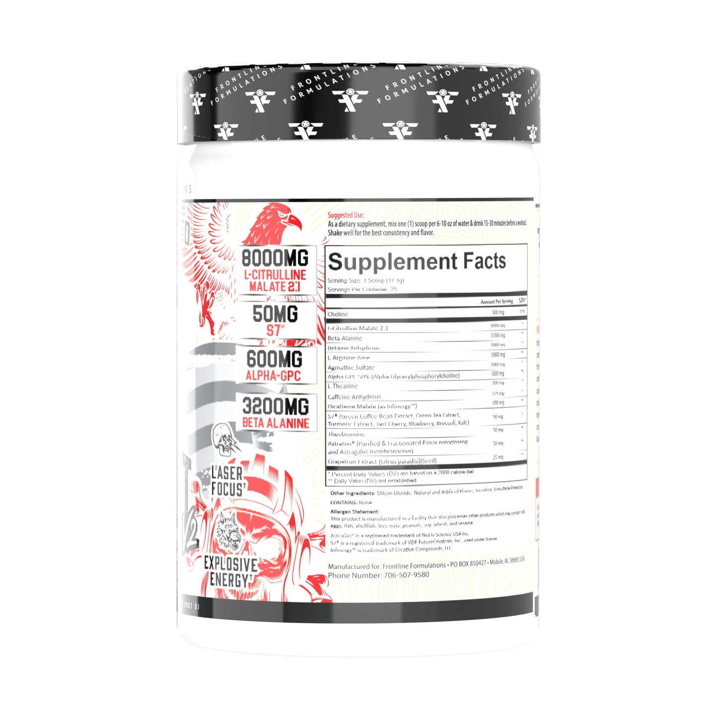 Frontline Formulations Gauntlet Pre-Workout Powder, 25 Servings