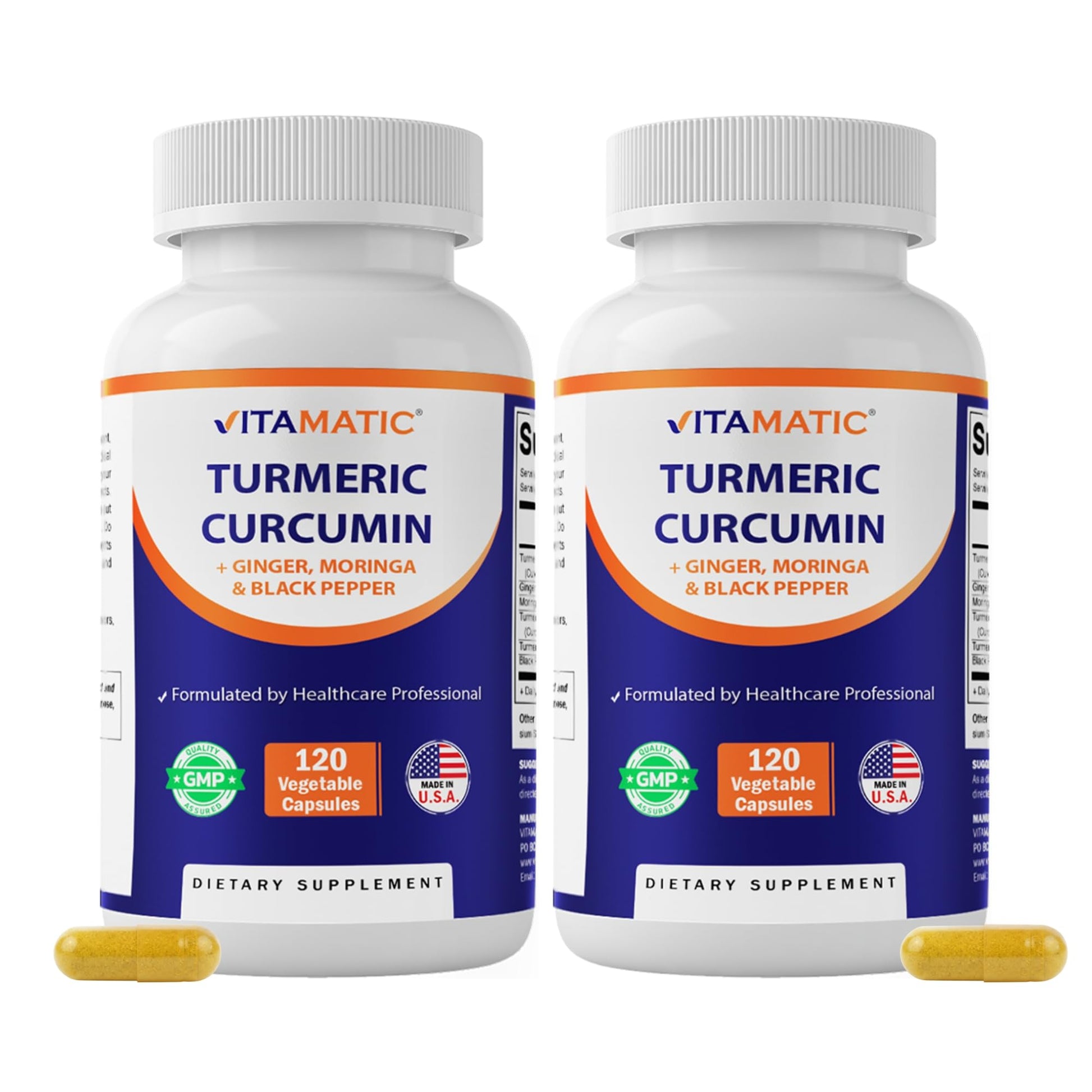 Vitamatic Turmeric Curcumin Supplement Capsules 120