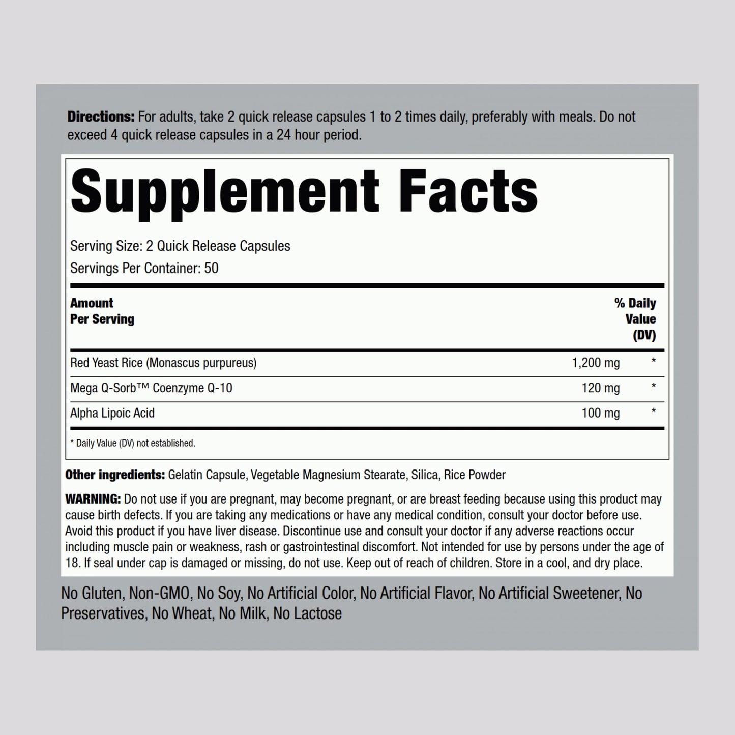 Piping Rock CoQ10 120mg Capsule, 100 Count
