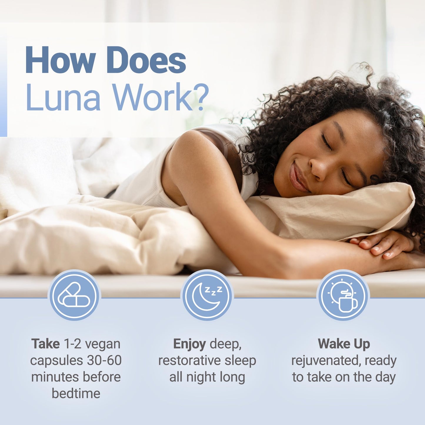 Nested Naturals Luna Melatonin-Free Herbal Sleep Support Capsules, 120 Count