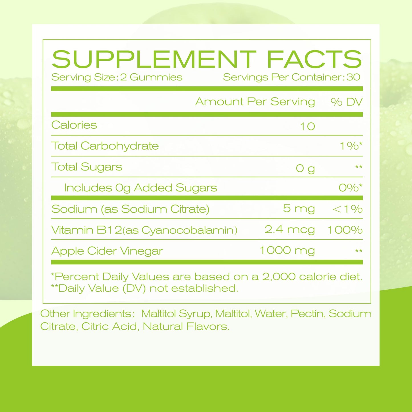 NEWELLME ACV Gummies with the Mother & B12, 60 Count