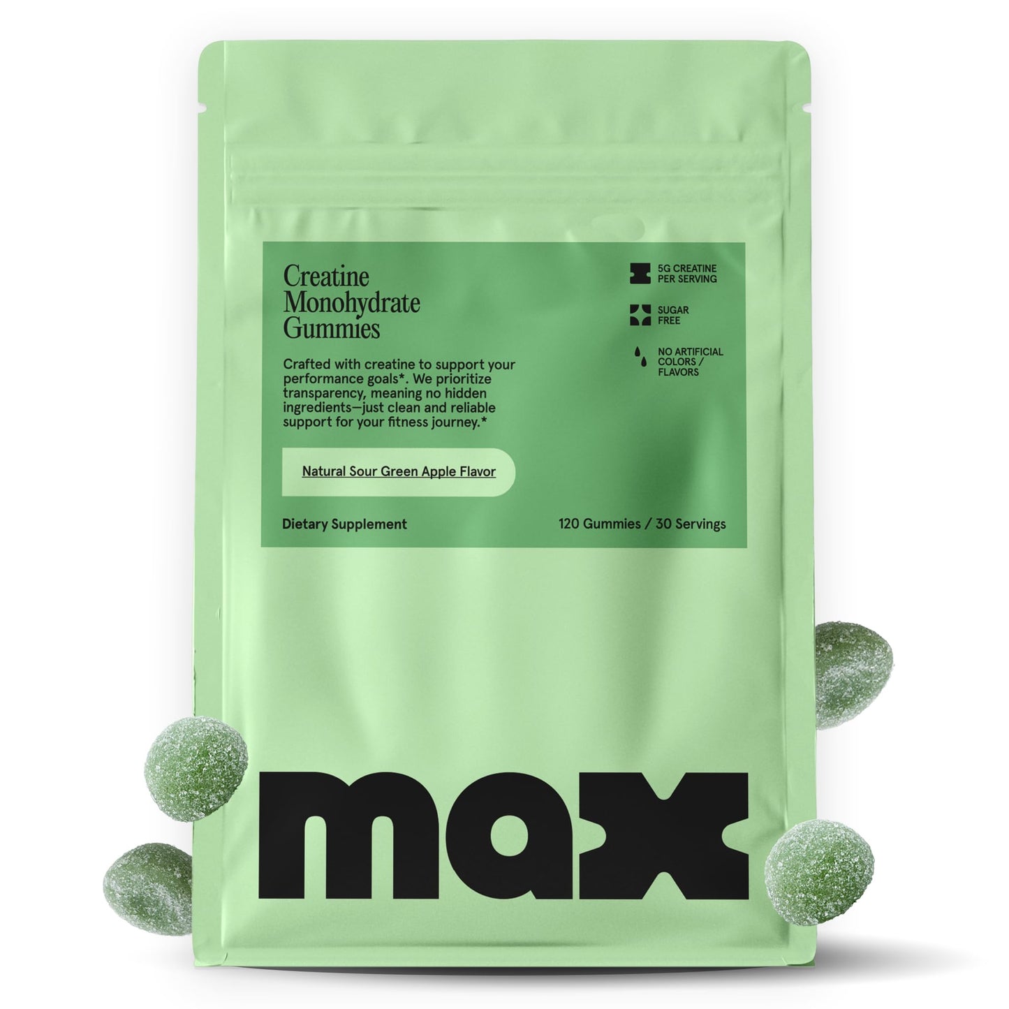 Max Gummies Creatine Monohydrate Gummies 120 Count