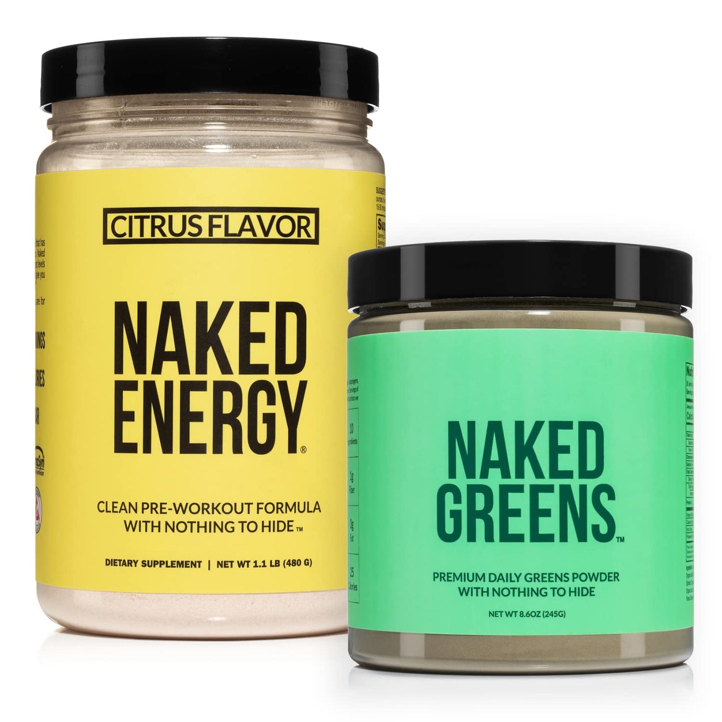 NAKED Vegan Energizing Bundle Citrus Energy Nutrition Super Greens Powder, 2 Pack