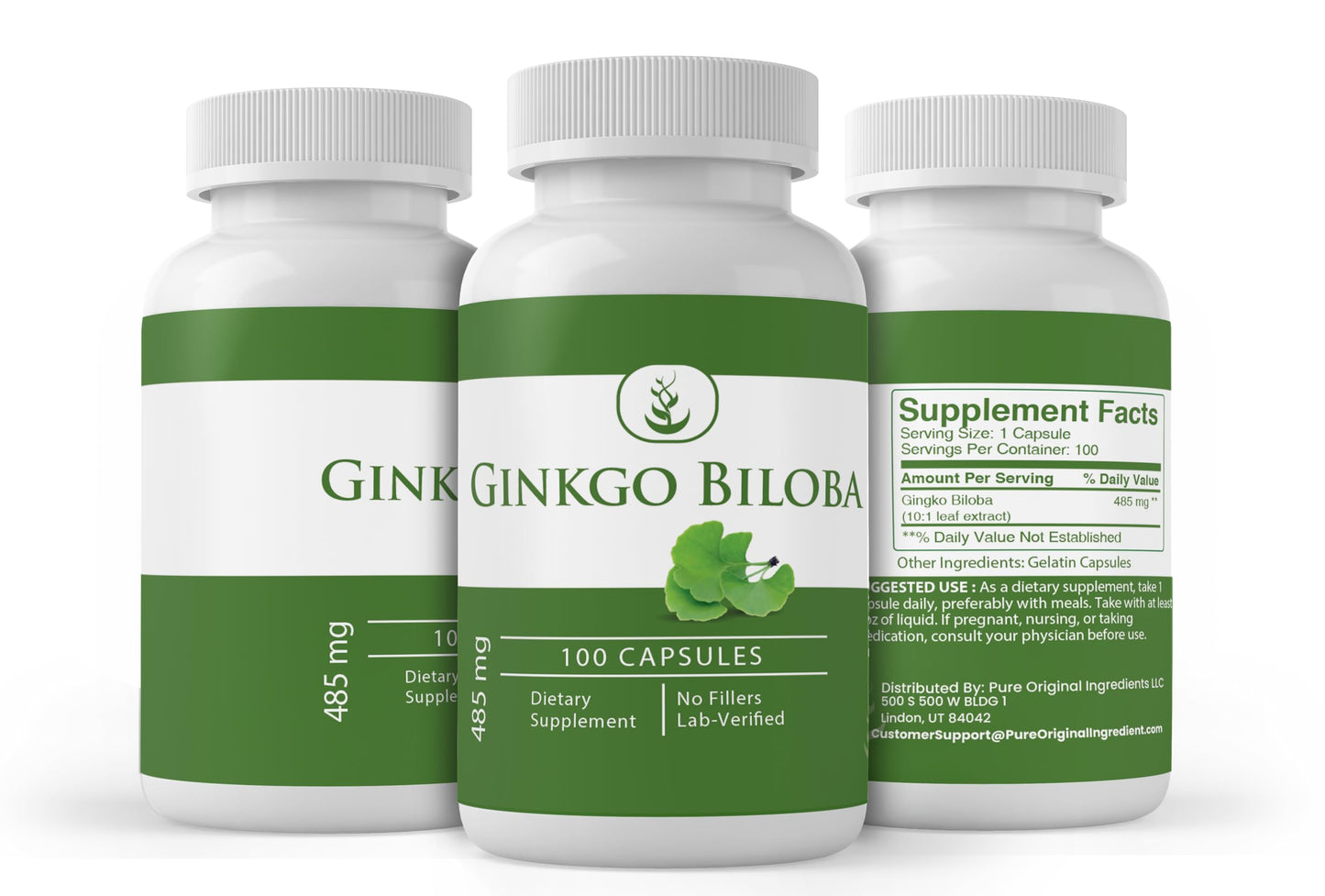 PURE ORIGINAL INGREDIENTS Ginkgo Biloba Capsule, 100 Capsules