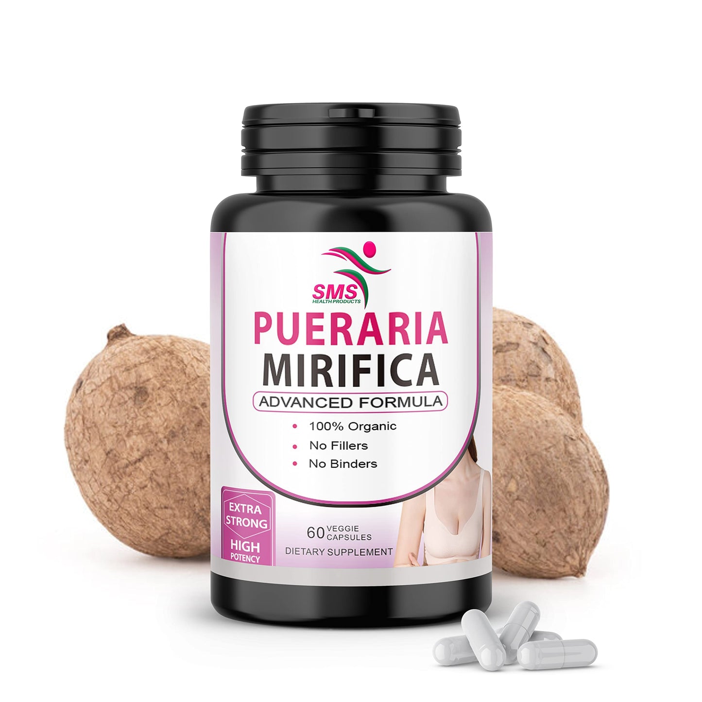SMSHEALTHPRODUCTS.com Pueraria Mirifica (Kwao Krua Kao) Supplement Capsules 60 Count