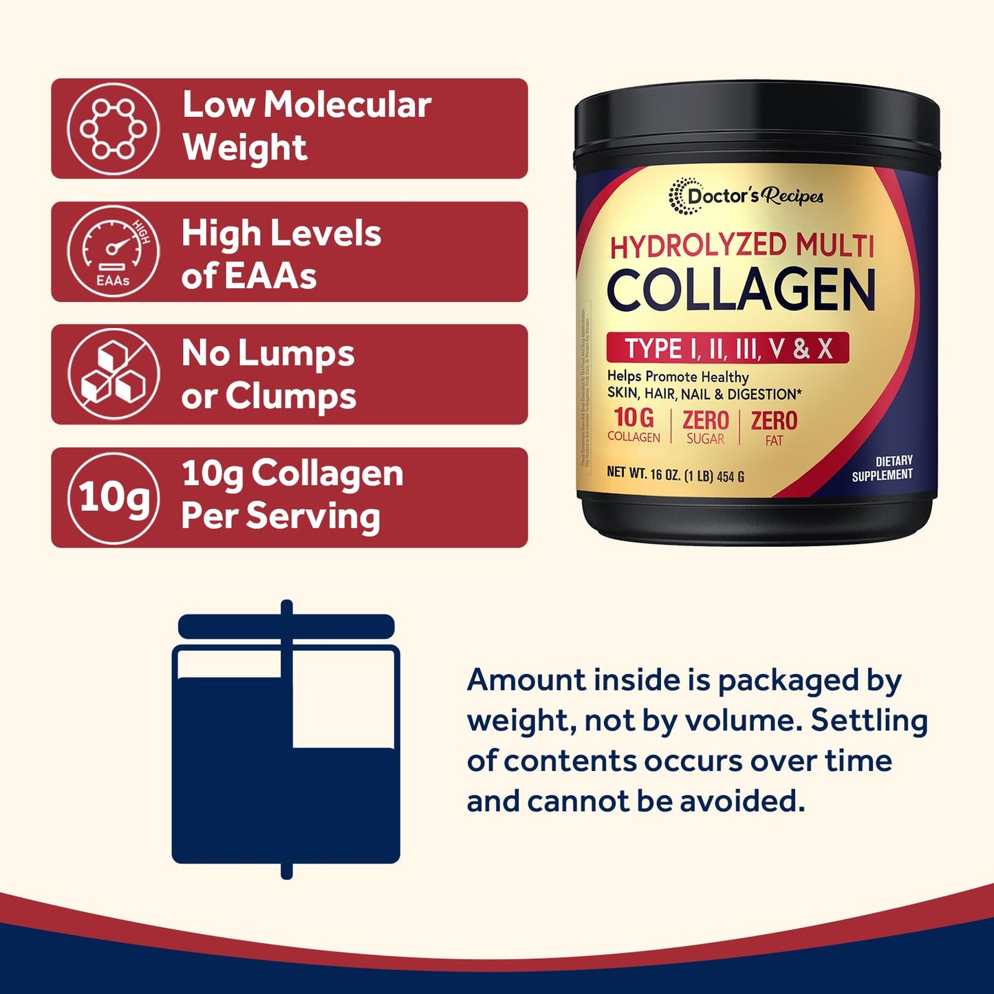 Doctor's Recipes Multi Collagen Peptides Powder 16 oz