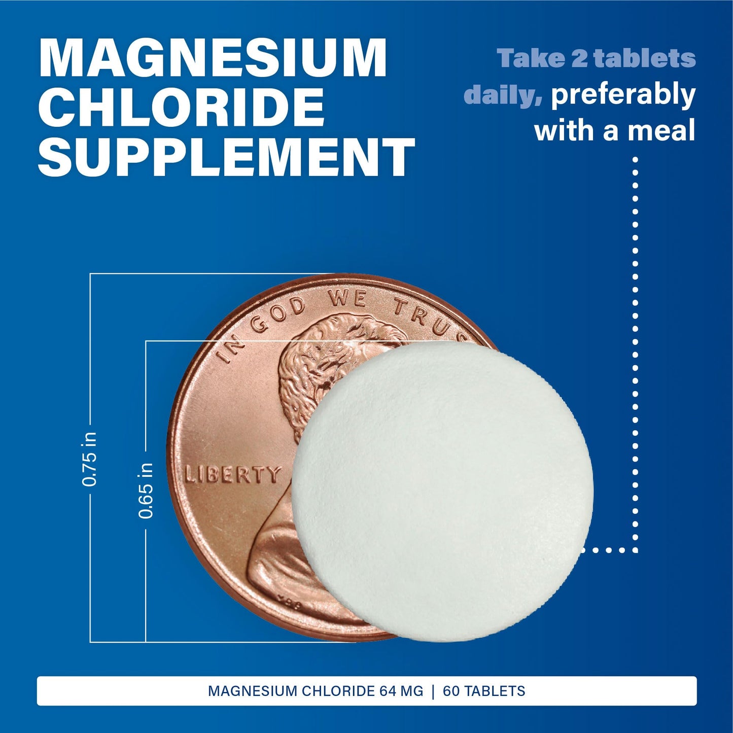 MAJOR MagDelay Magnesium Chloride 64 mg Delayed-Release Magnesium Supplement, 60 Tablets