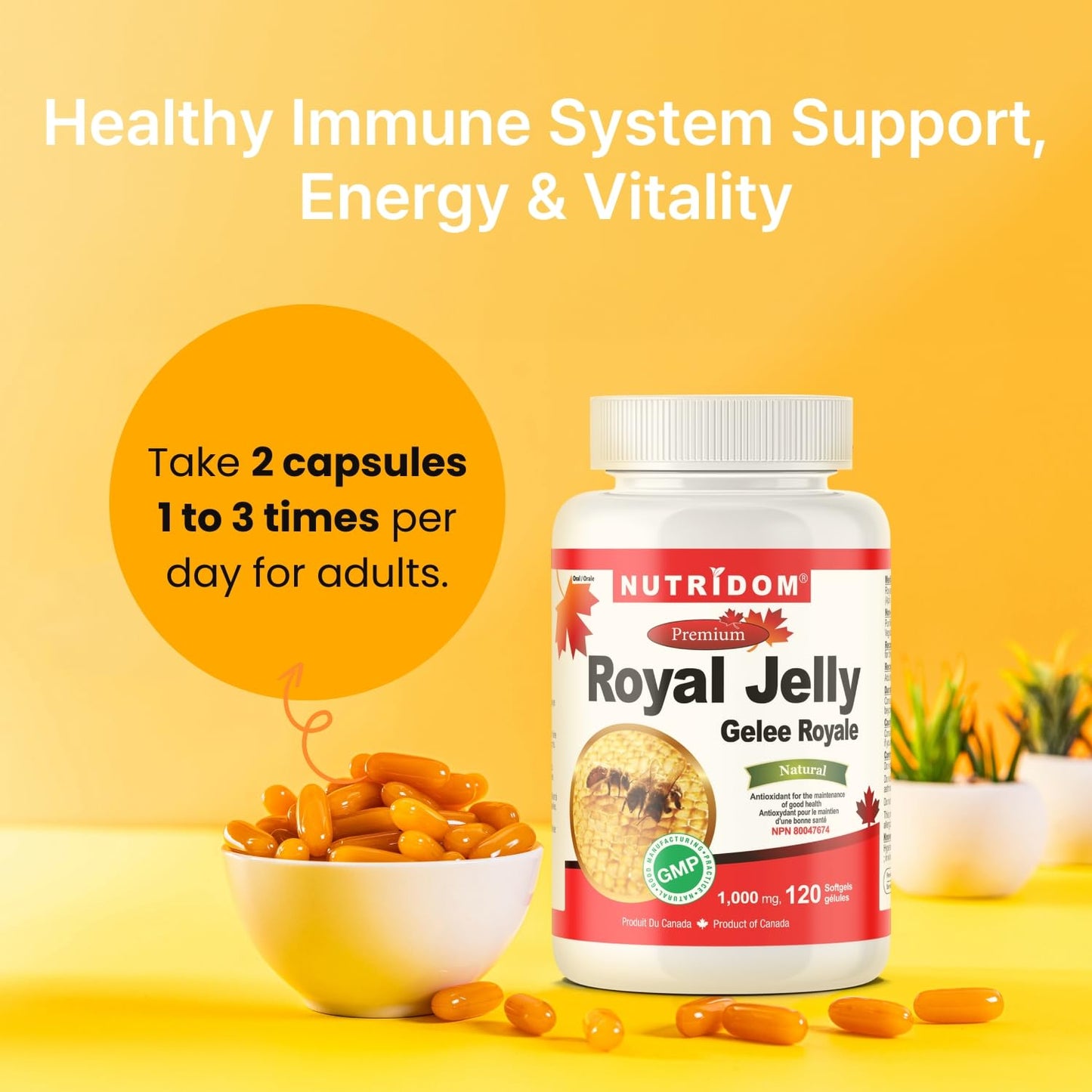 Nutridom Royal Jelly 1000mg Softgels 120 Count