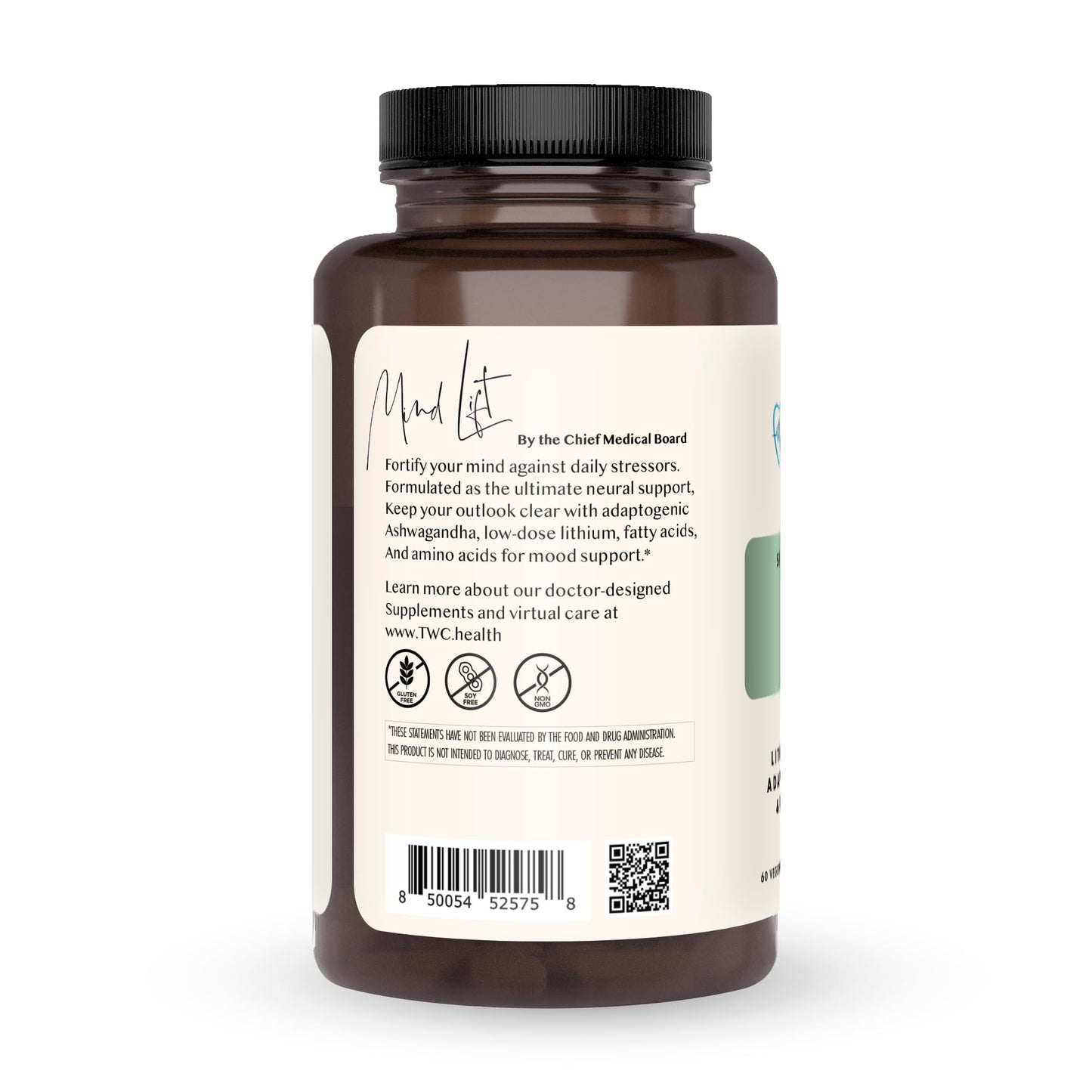 The Wellness Company Mind Lift Mood Boost, Mental Focus, Cognitive Defense - Lithium, GABA, DHA L-Phenylalanine Capsules 60 Count