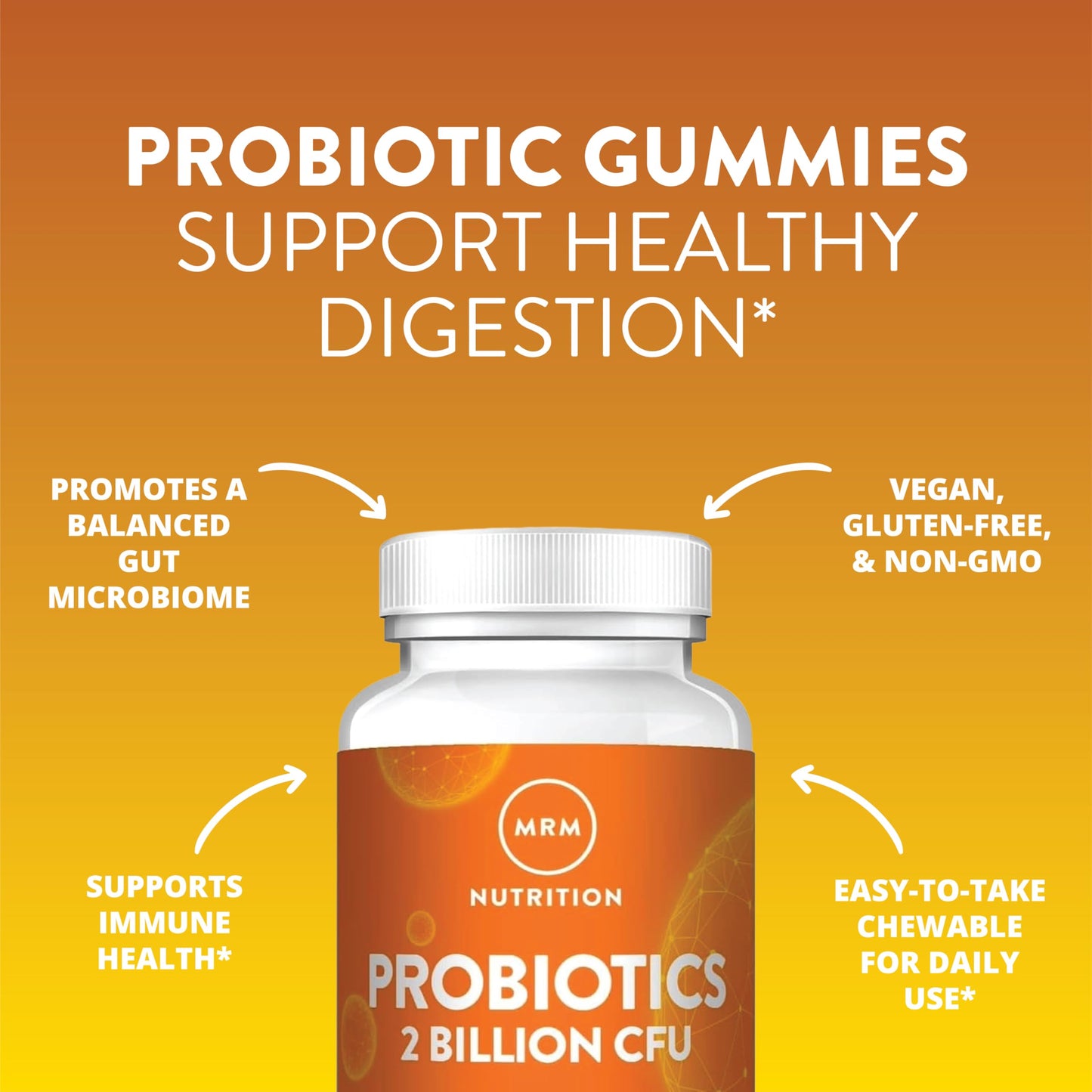 MRM Probiotics Gummies 2 Billion CFU, 60 Gummies