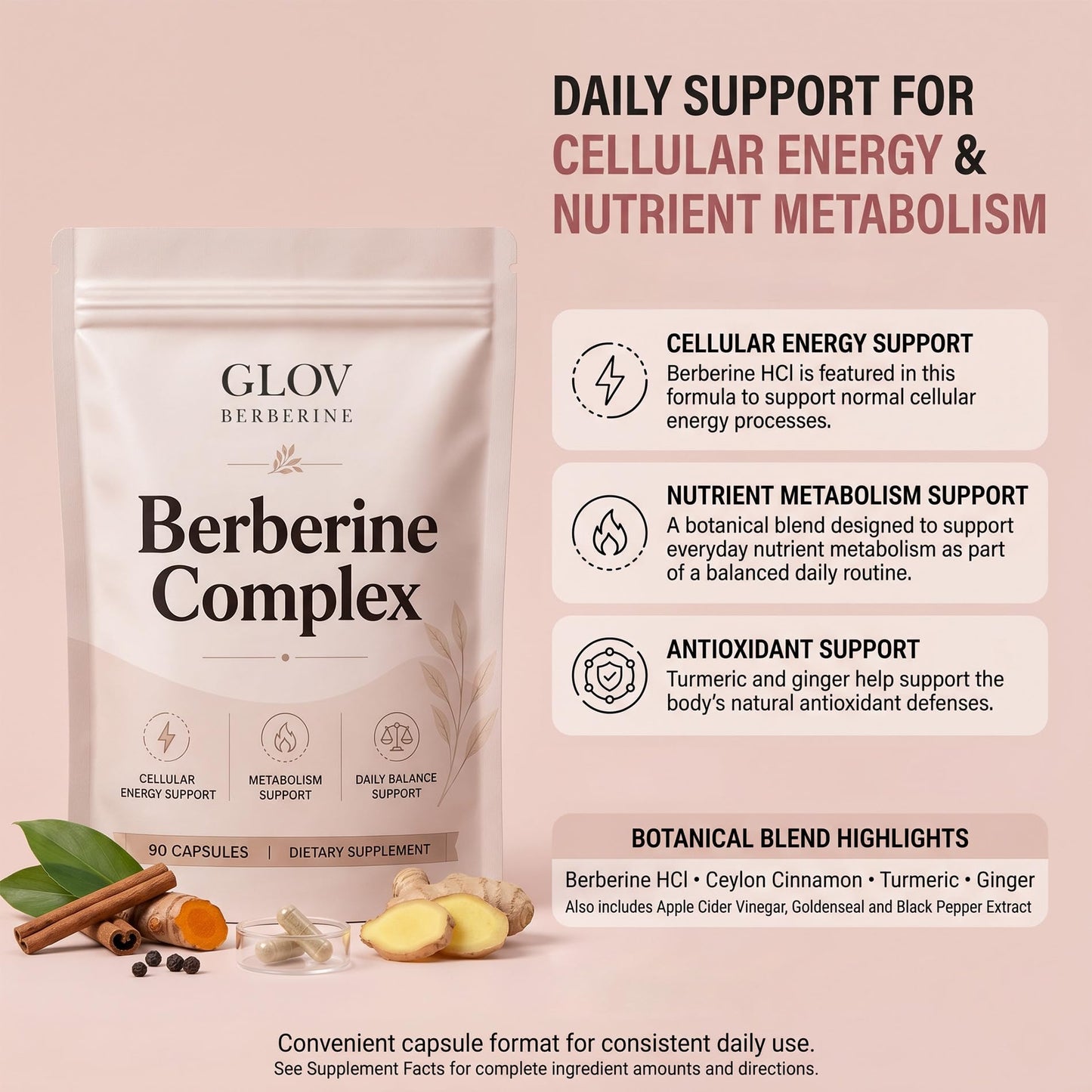 Glov Berberine Berberine Complex Softgel 90 Count