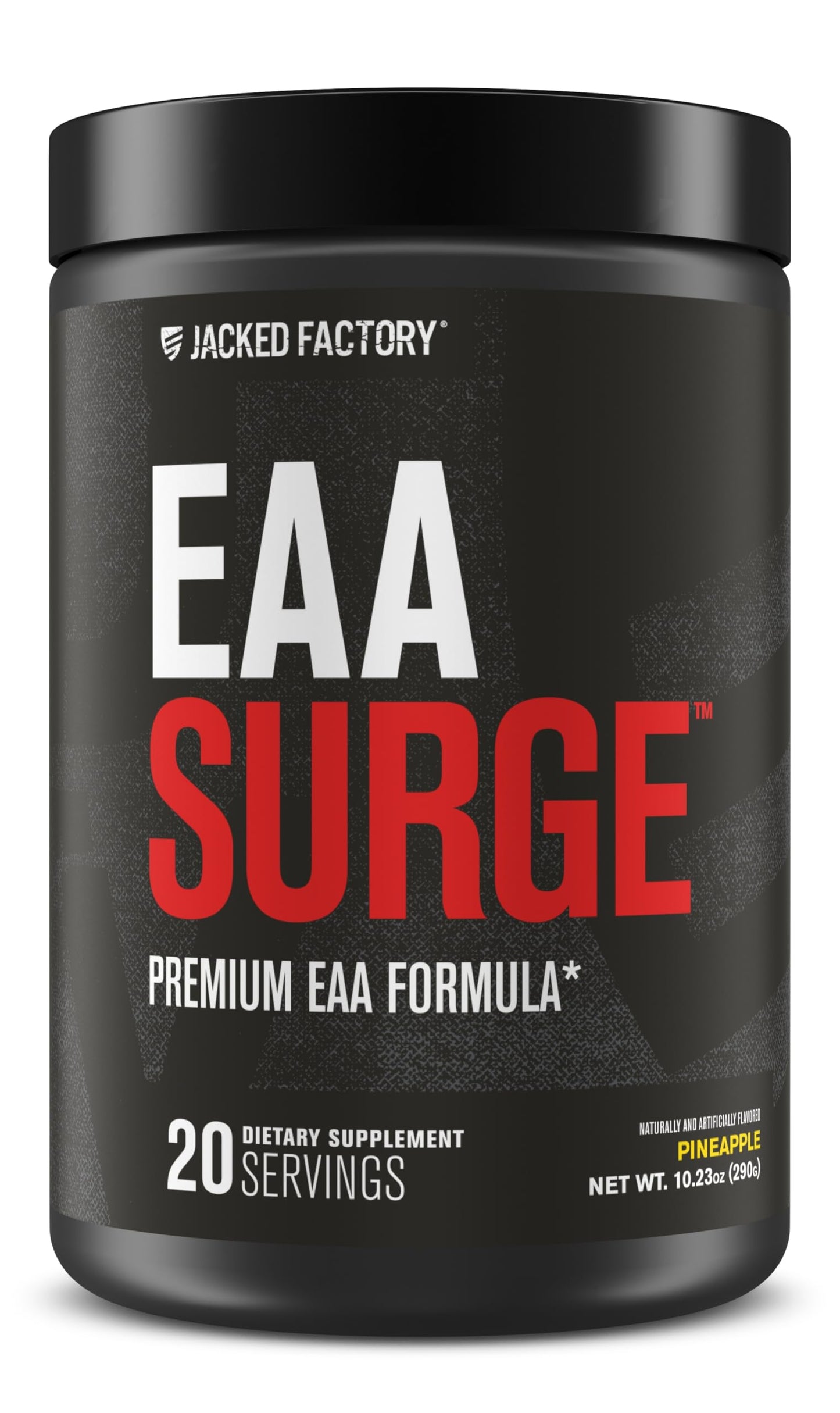 Jacked Factory EAA Surge Essential Amino Acids Powder - EAAs & BCAAs Intra-Workout Supplement with L-Citrulline, Taurine, Pineapple Flavor, 10.23 oz