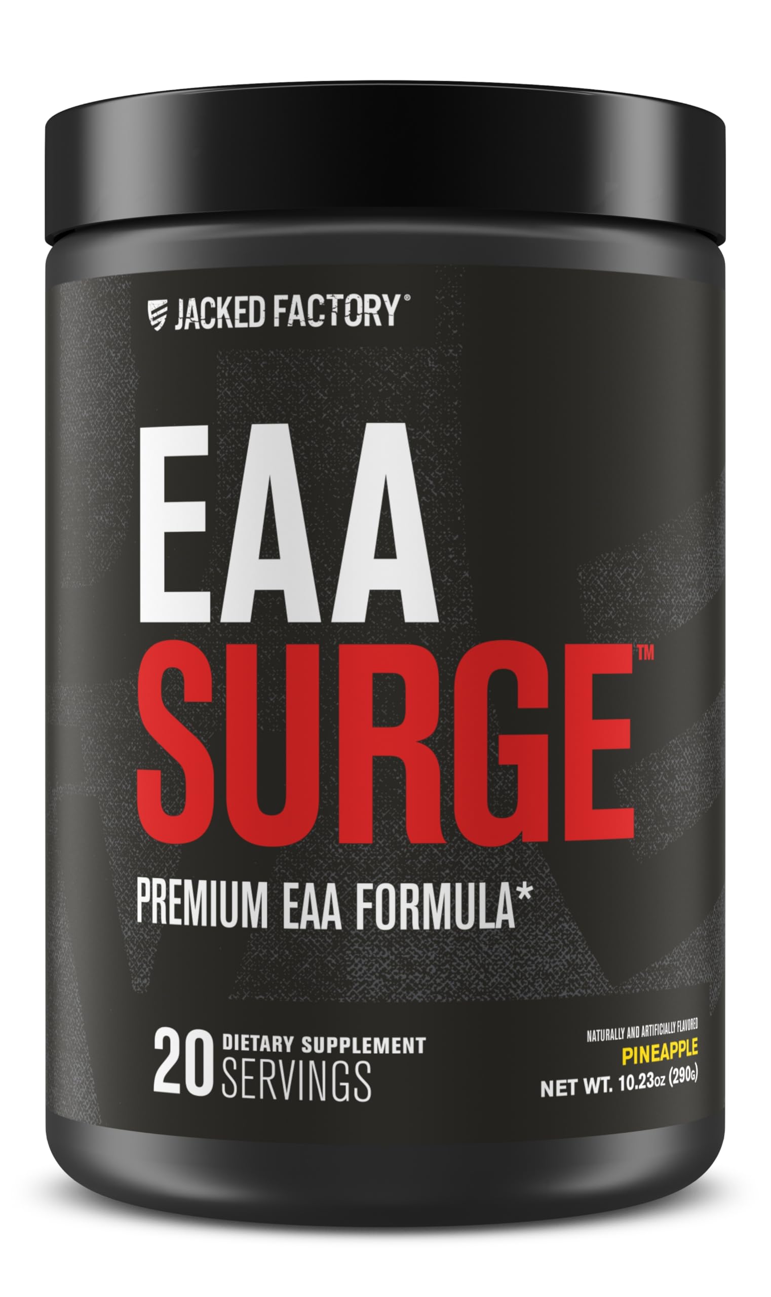 Jacked Factory EAA Surge Essential Amino Acids Powder - EAAs & BCAAs Intra-Workout Supplement with L-Citrulline, Taurine, Pineapple Flavor, 10.23 oz