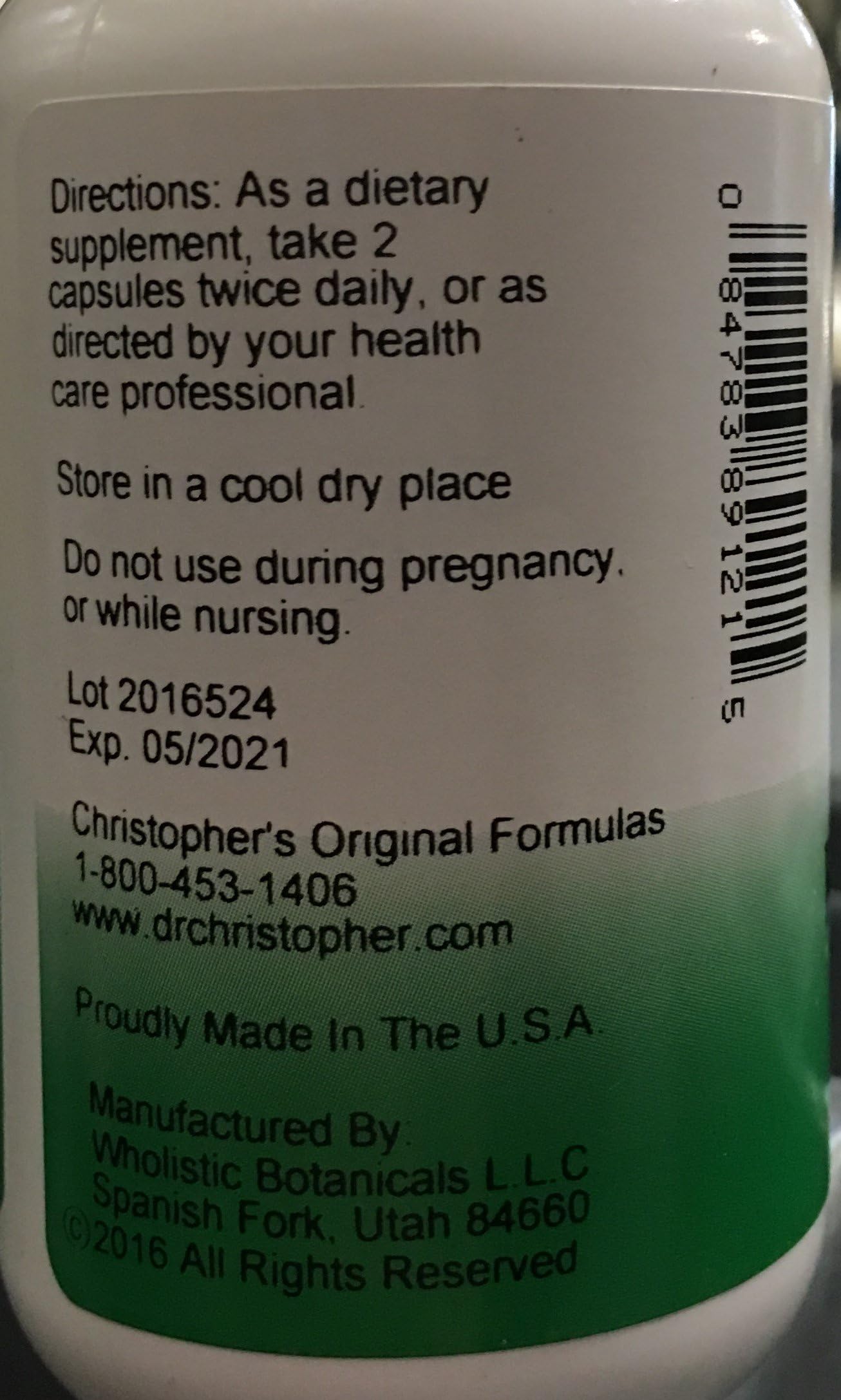 Christopher's Original Formulas Female Reproductive Formula Herbal Blend for Women 100 Capsules