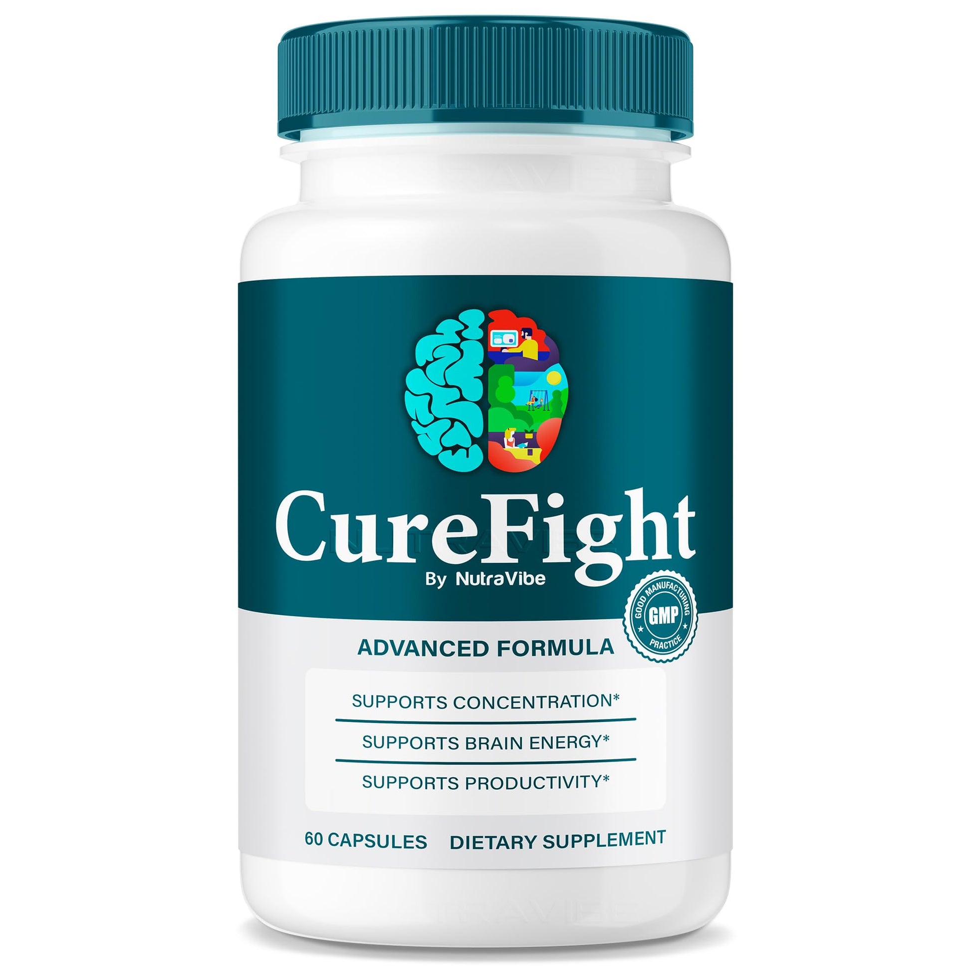 NutraVibe Cure Fight for Memory – Brain and Memory Support with Advanced 3D Formula Capsules, 60 Count
