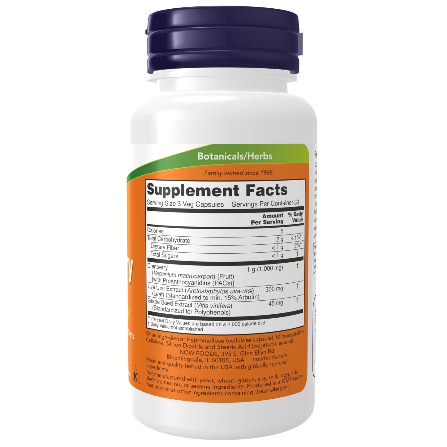 NOW Foods Cranberry with PACs, Uva Ursi and Grape Seed Extracts Capsules, 90 Count