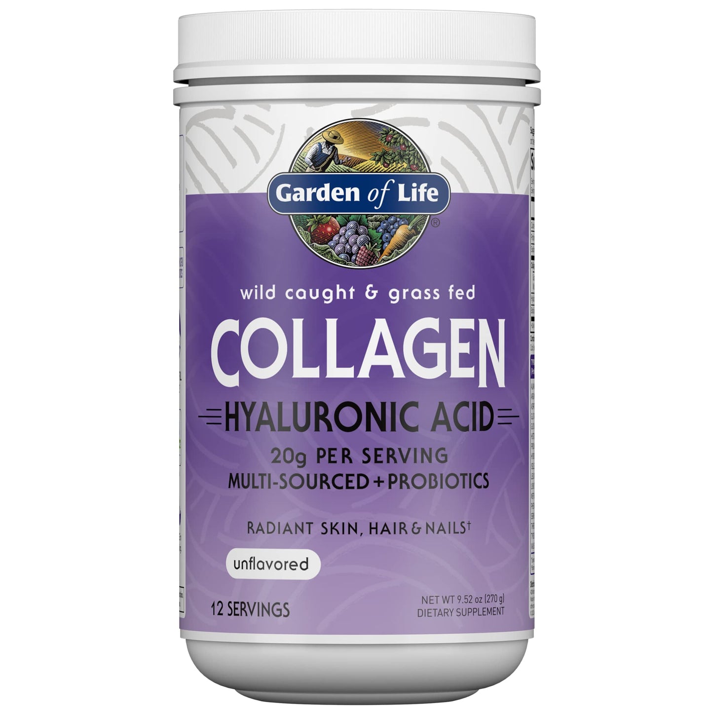 Garden of Life Collagen Beets Bundle Multi-Sourced Collagen Hyaluronic Acid Unflavored, Organic Beets Detox Cranberry Pomegranate, Collagen Peptides Powder, 22.74 oz (Pack of 3)