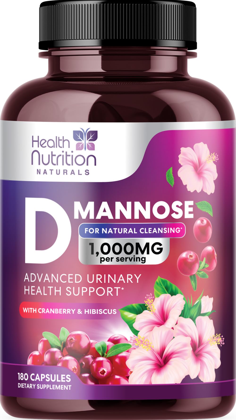 Health Nutrition Naturals D-Mannose Supplement Capsule, 180 Capsules