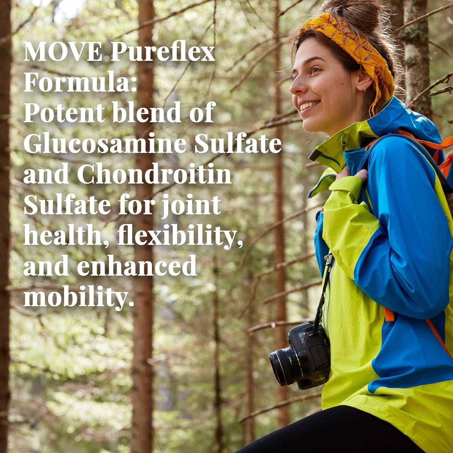 Basic Brands Move Pureflex Glucosamine Chondroitin Joint Support Supplement for Flexibility & Mobility 240 Capsules