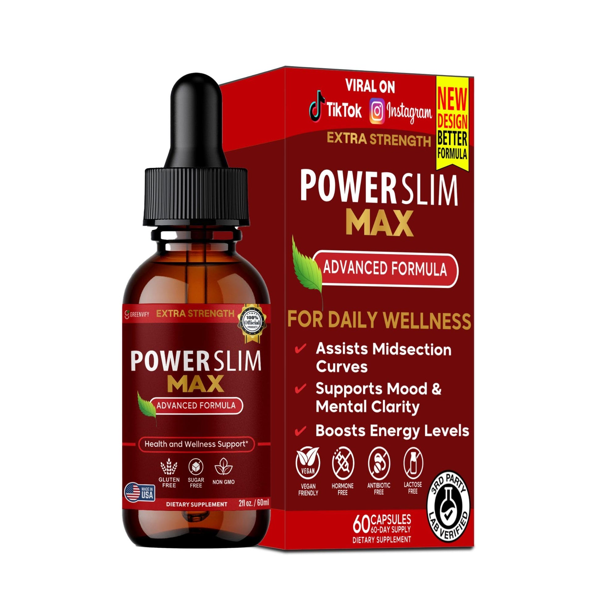 GREENVIFY Power Slim Max Extra Strength Advanced Formula Dietary Supplement Capsule 60 Capsules