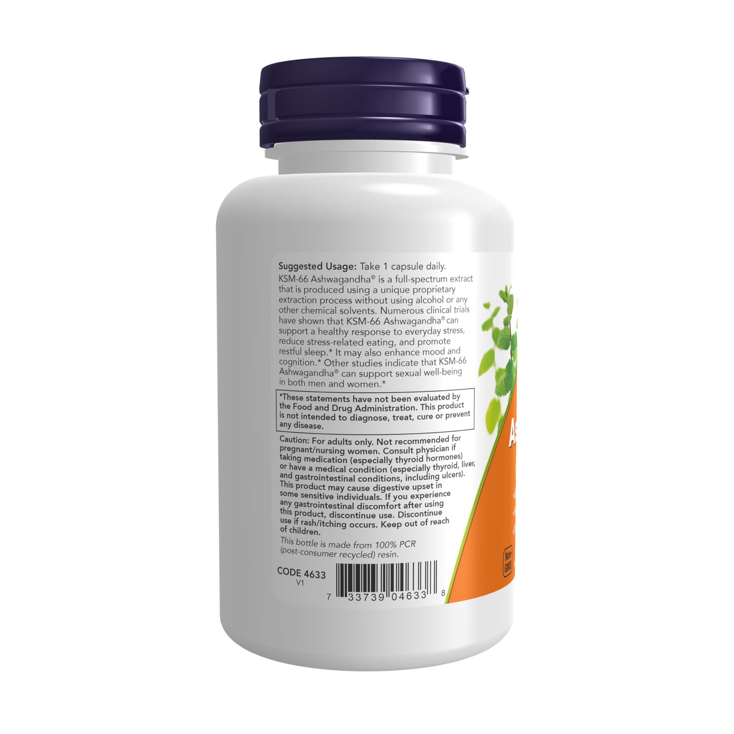 NOW Foods KSM-66 Ashwagandha Stress and Sleep Support Capsules 90 Capsules